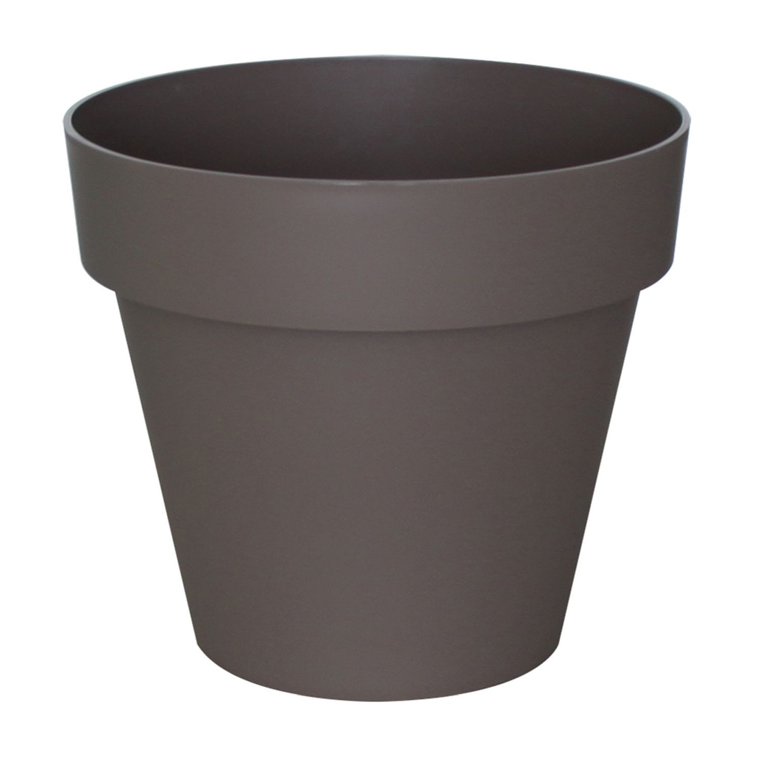 INNA-Glas Blumentopf Übertopf VINAYA, aus Kunststoff, mit Löchern, taupe, 31cm, Ø35cm