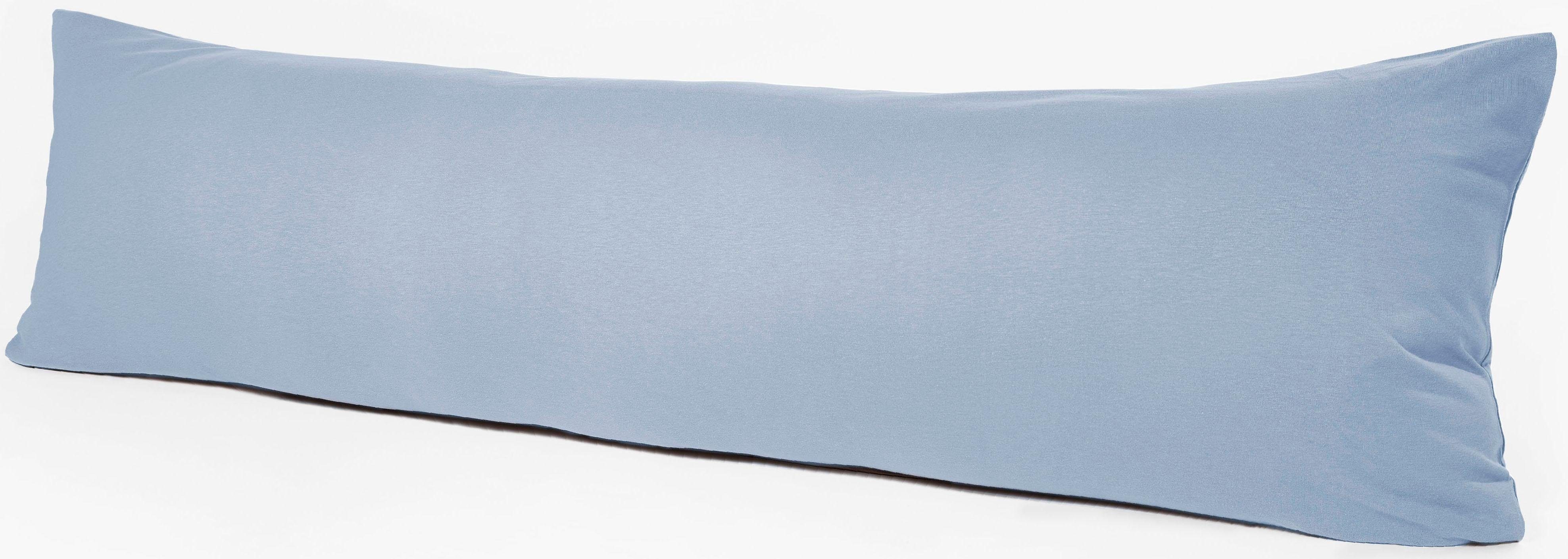 Kissenbezug in Seitenschläferkissen, (1 Primera sky Stück), weicher Feinjersey-Qualität blue