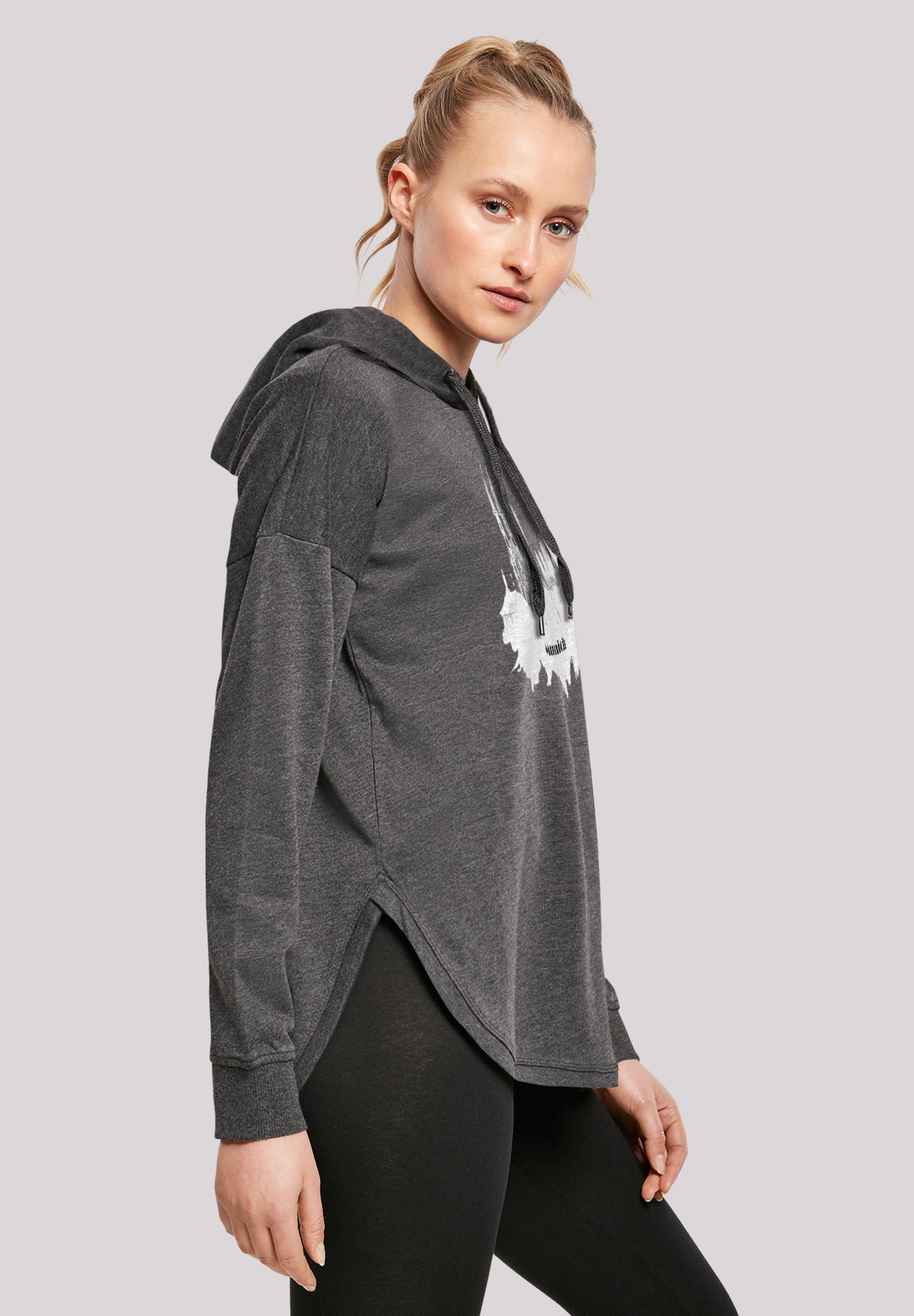 F4NT4STIC Kapuzenpullover Cities Collection - skyline charcoal Munich Print
