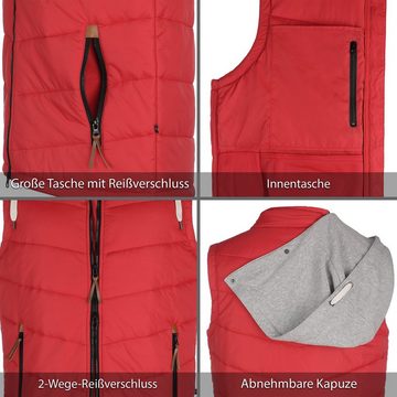 Dry Fashion Steppweste Herren Outdoor Weste Eutin mit Kapuze