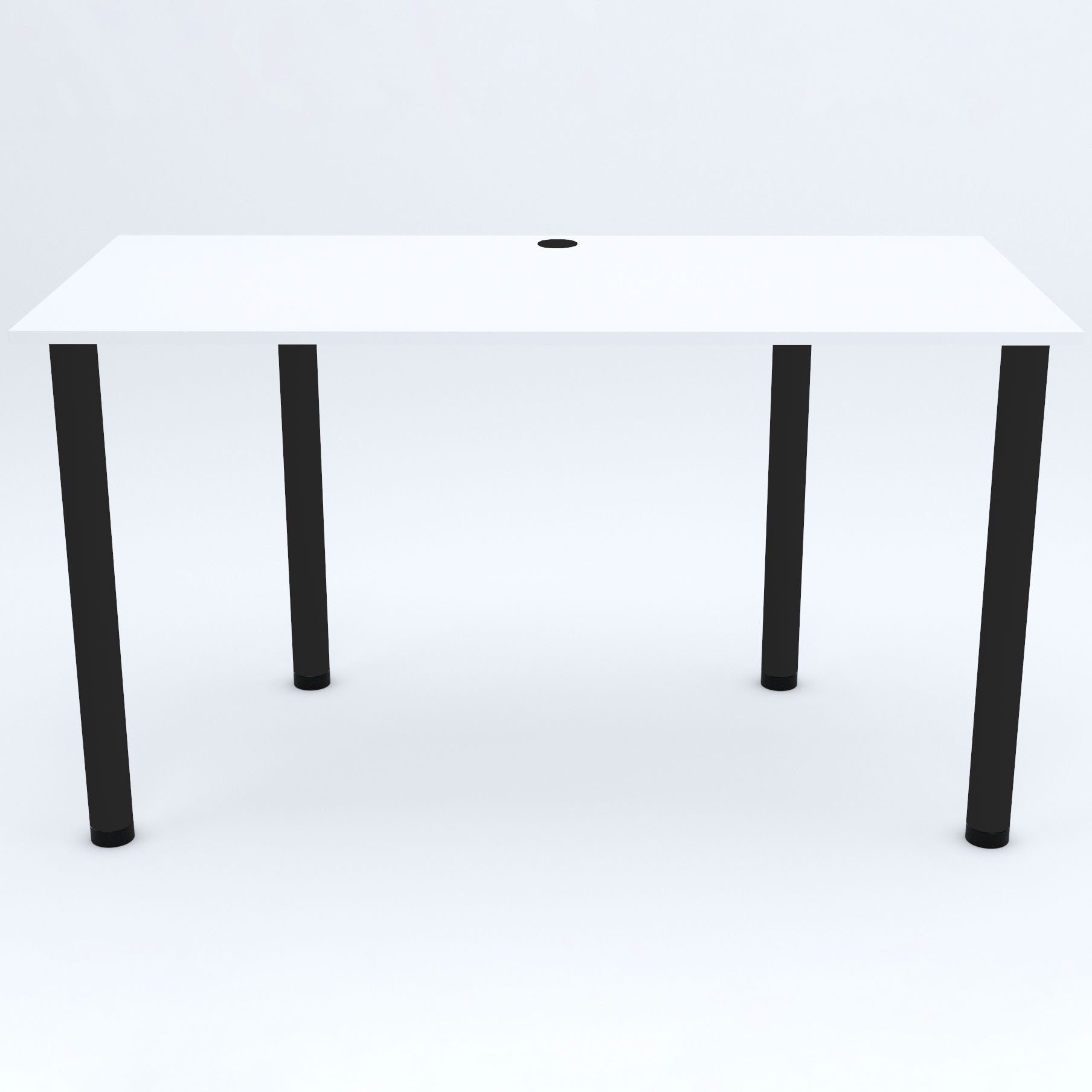 AKKE Schreibtisch, Schreibtisch mit schwarze Weiss PVC Beinen 2mm Kantenumleimung