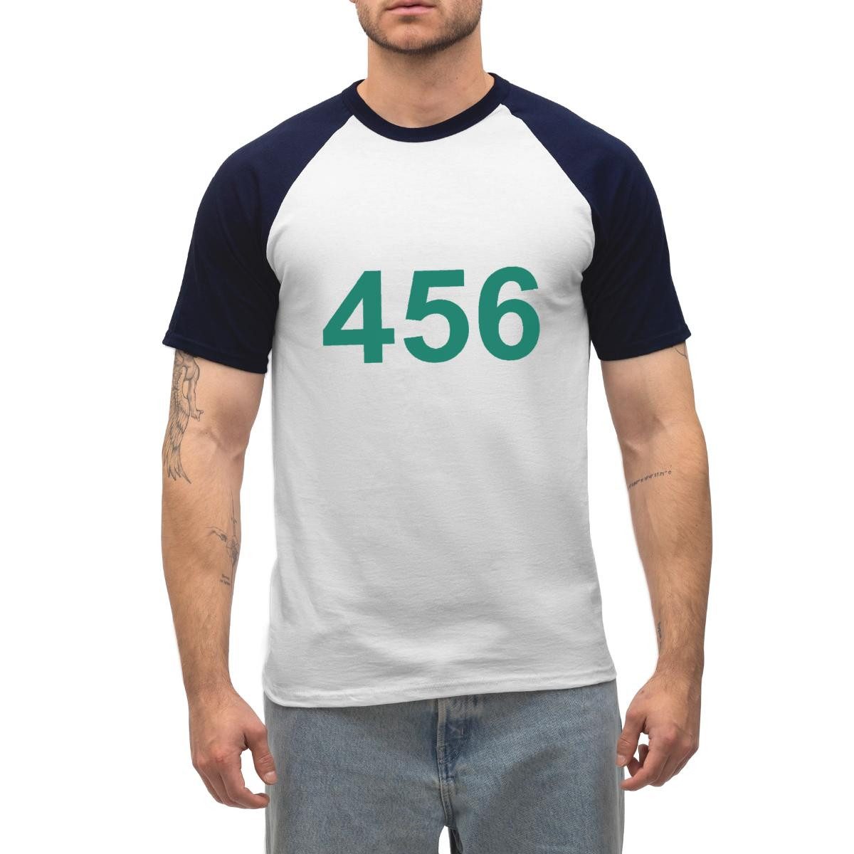 Spreadshirt T-Shirt Spieler Nr 456 Squid Game Kostüm Seong Gi-Hun Herren Baseball Shirt (1-tlg)