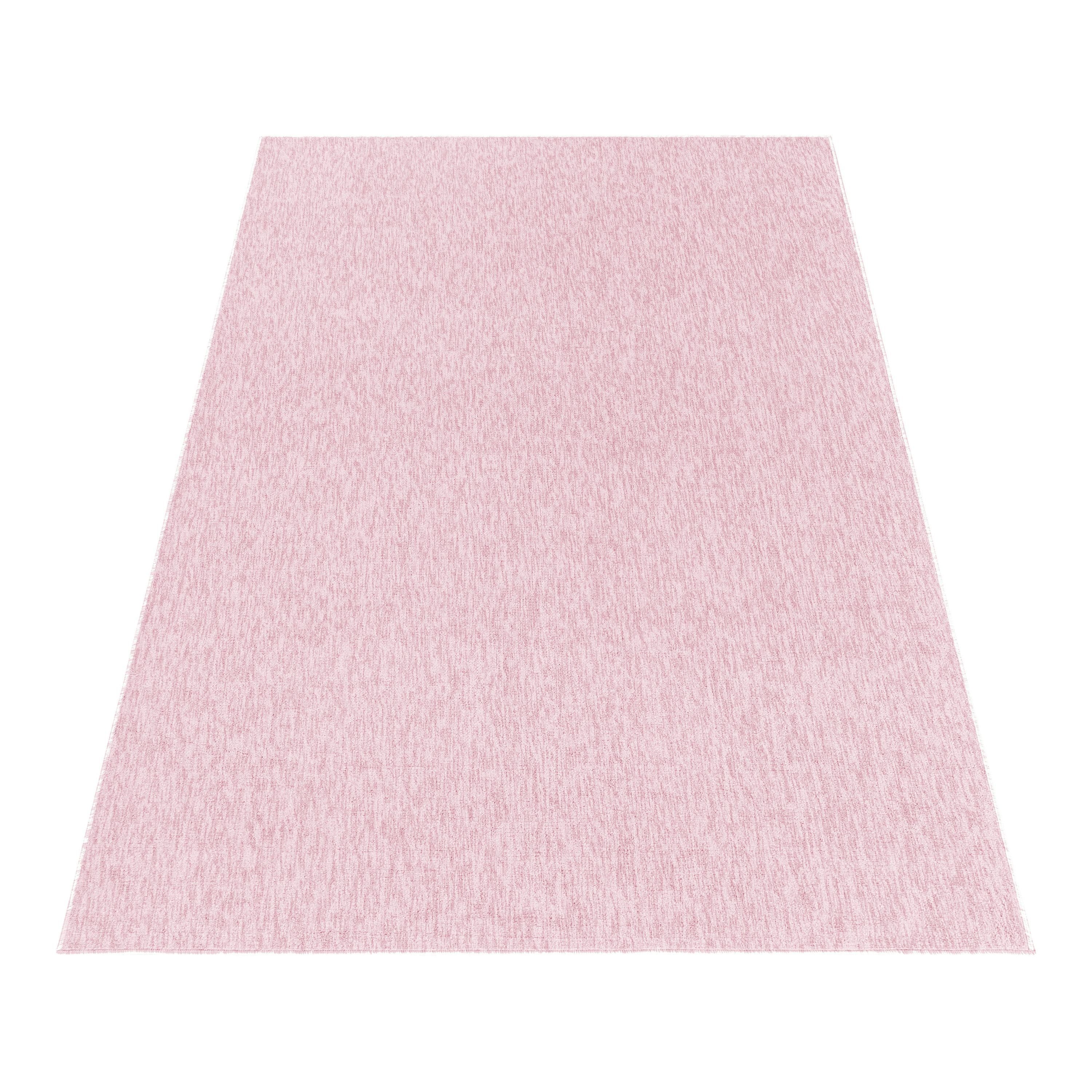 Teppich Unicolor - HomebyHome, Pflegeleicht Einfarbig, Läufer, Höhe: mm, Schlingen Rosa Teppich Wohnzimmer Einfarbig Kurzflor 7
