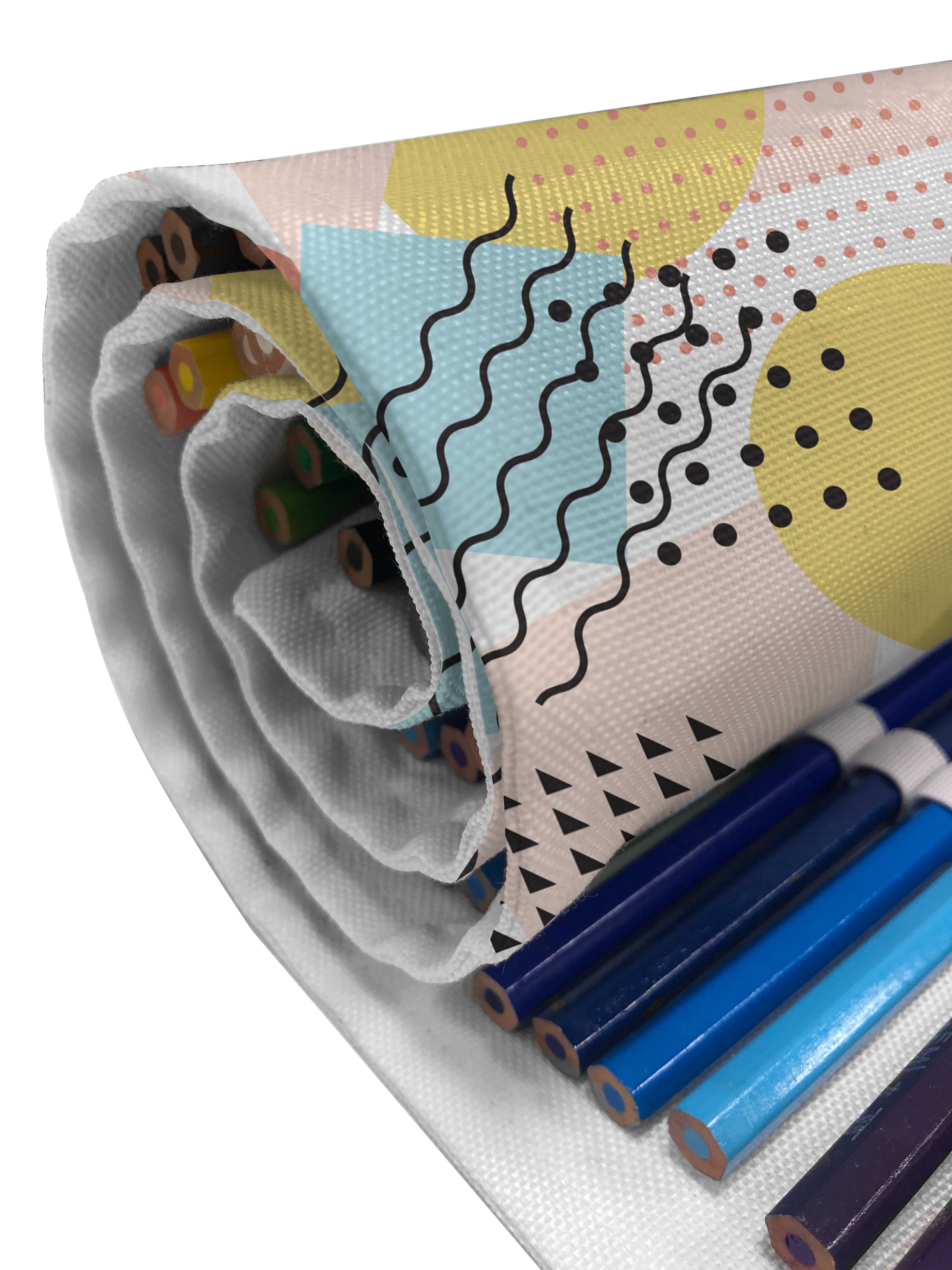 langlebig Organizer, Mehrfarbig Geometrisch Abakuhaus Stiftablage und tragbar Federmäppchen Trippy Linien Segeltuch Ungewöhnliche