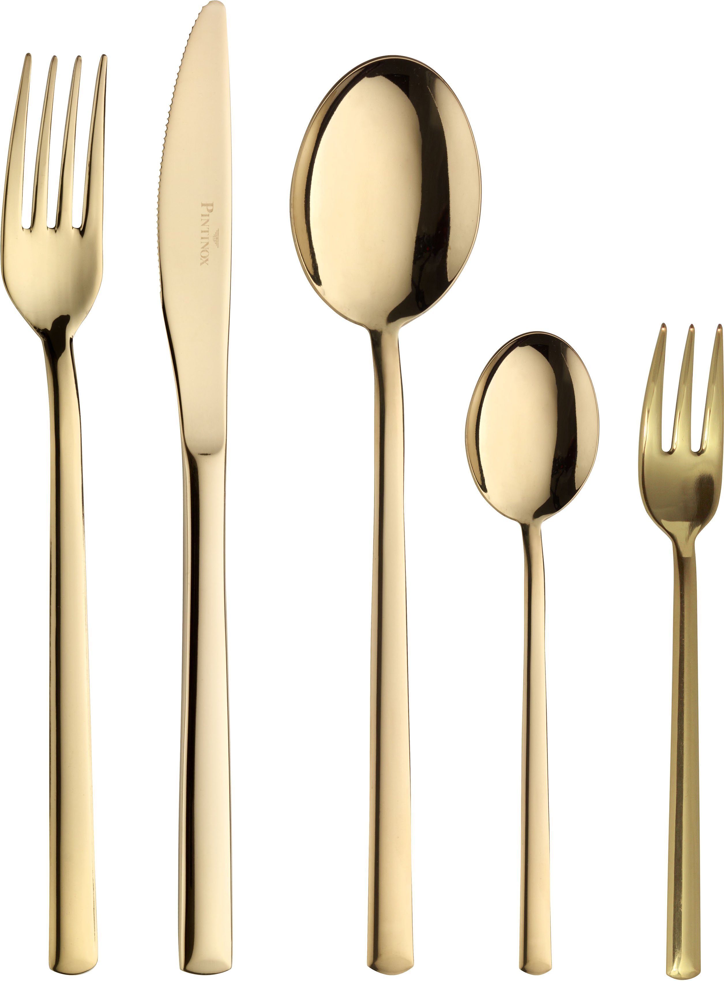 PINTINOX Besteck-Set Synthesis Treasure (30-tlg), 6 Personen, Edelstahl 18/10, Optik Titan PVD Beschichtung
