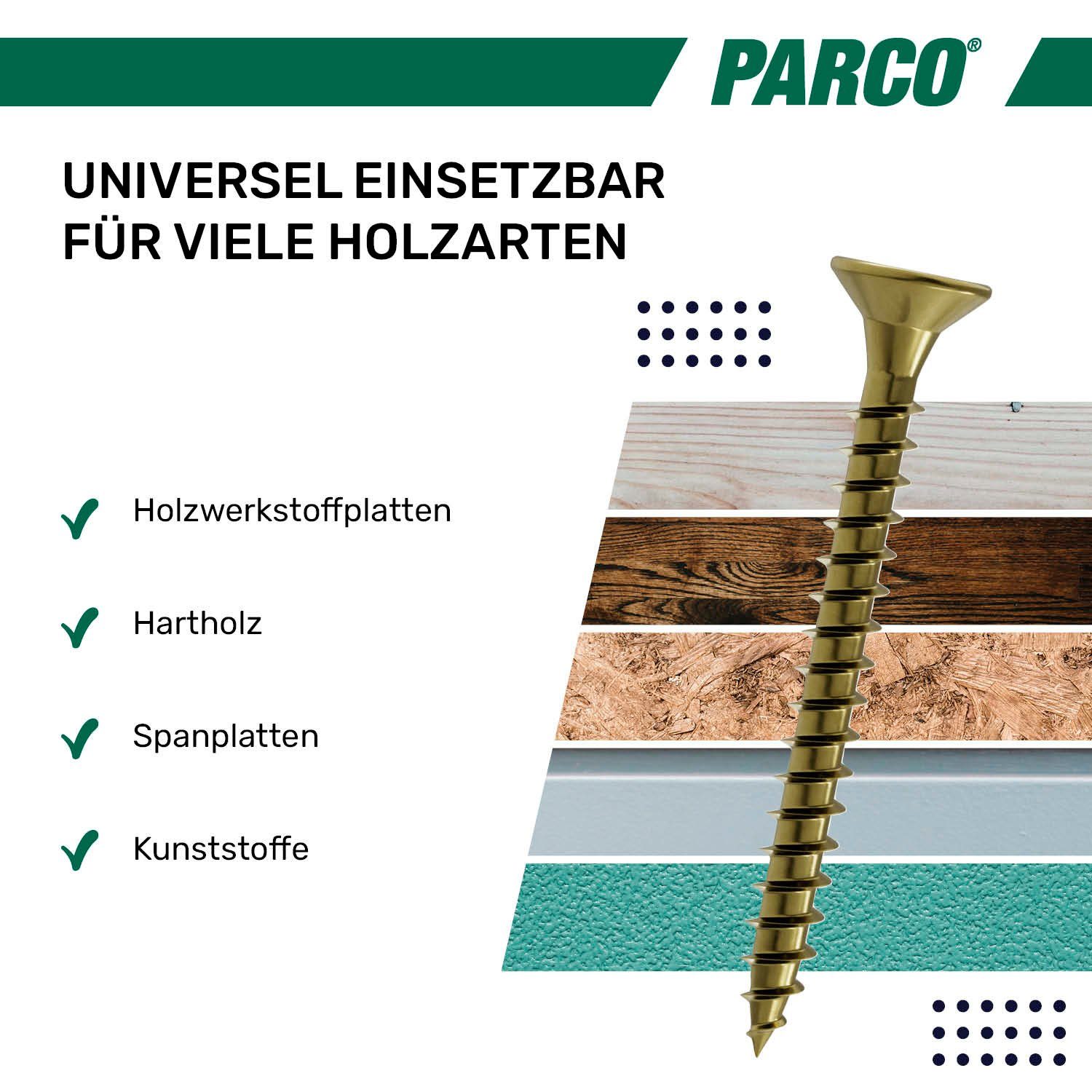 PARCO Spanplattenschraube Senkkopf Torx Verzinkt, Spanplattenschrauben, Deutsche Qualität – Bild 5 von 5