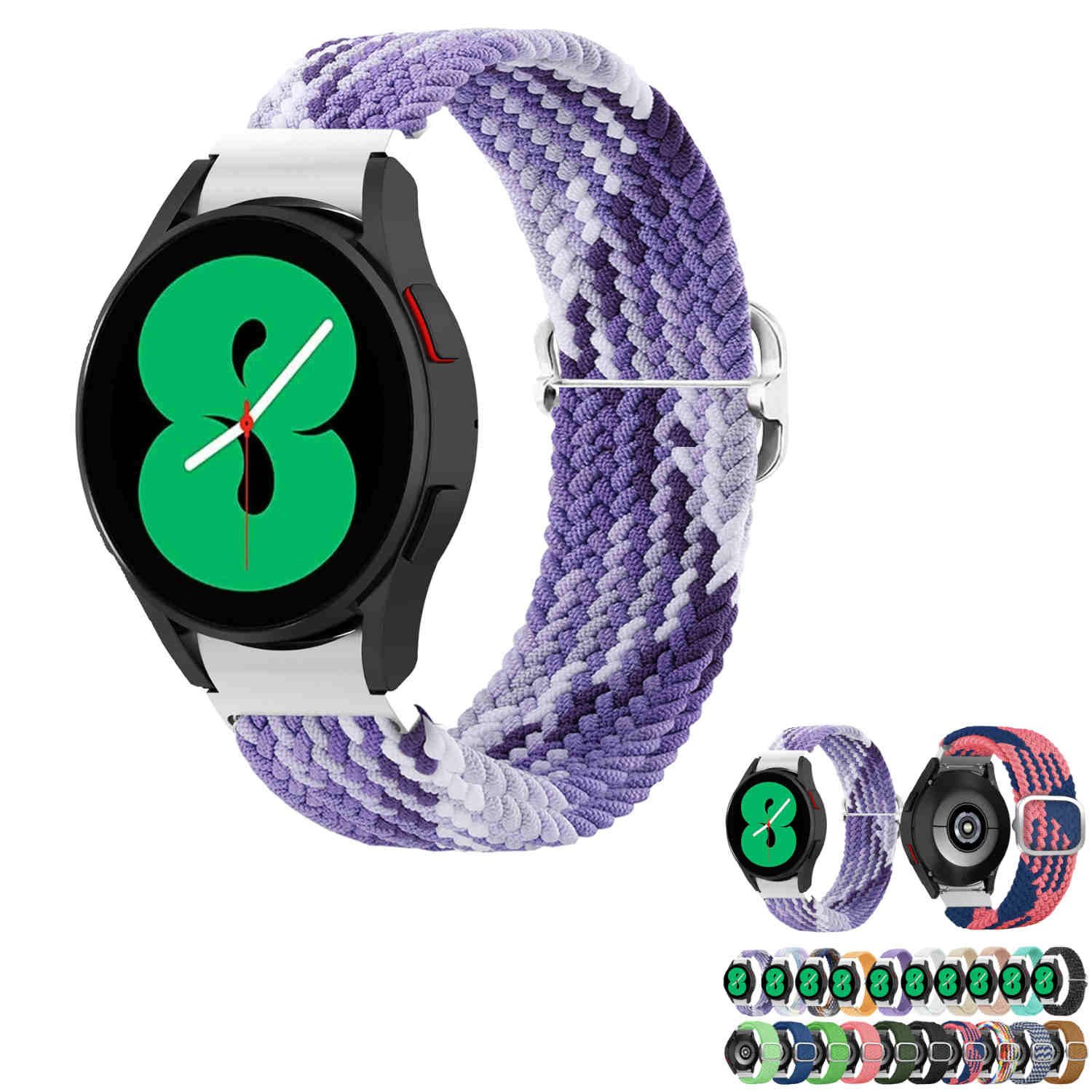 Wigento Smartwatch-Armband Für Samsung Galaxy Watch FE 6 5 4 Normal Pro u.Classic Nylon Arm Band