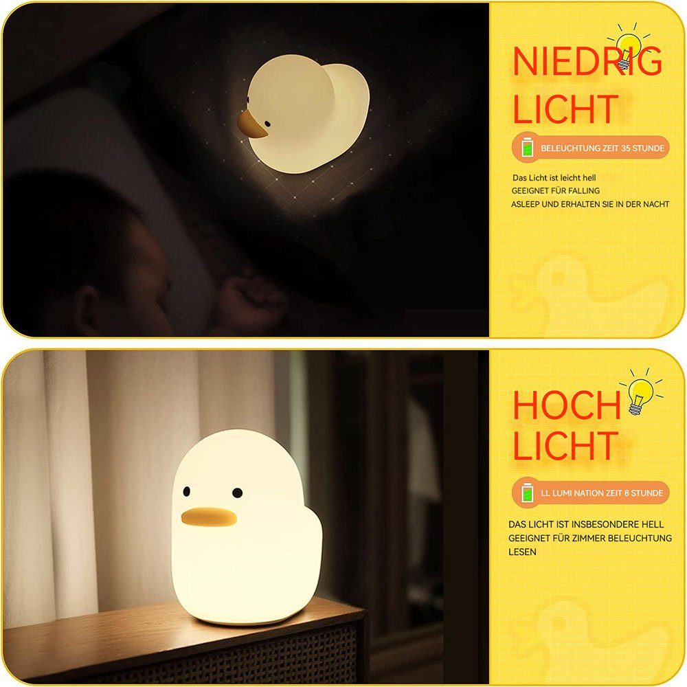 MOUTEN Kinder-Nachtlicht, dimmbares LED aus Ente Kinder-Nachtlicht Silikon Schreibtischlampe