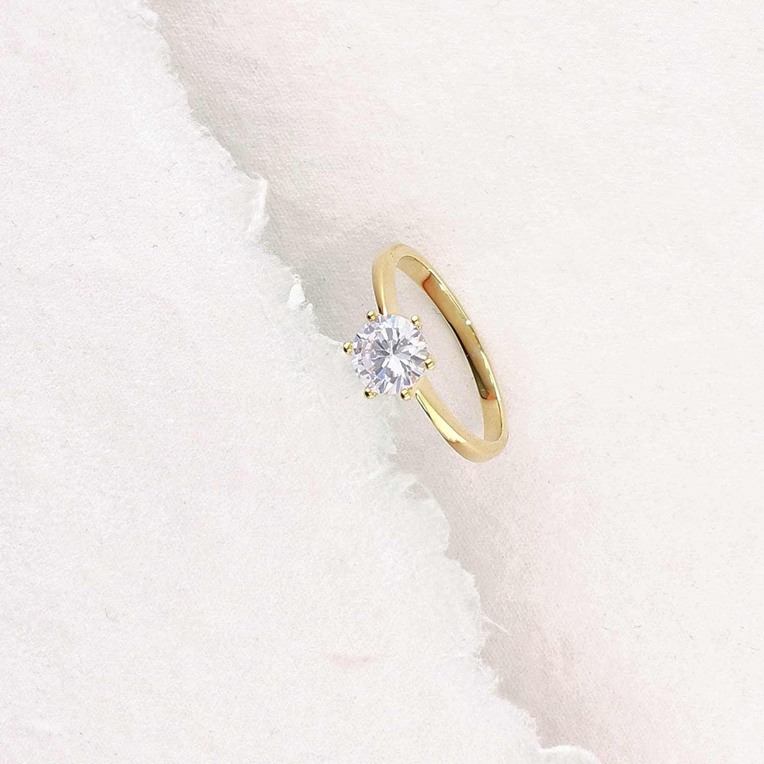 Glizz Solitärring Gold 333/8K mit Zirkonia günstig online kaufen