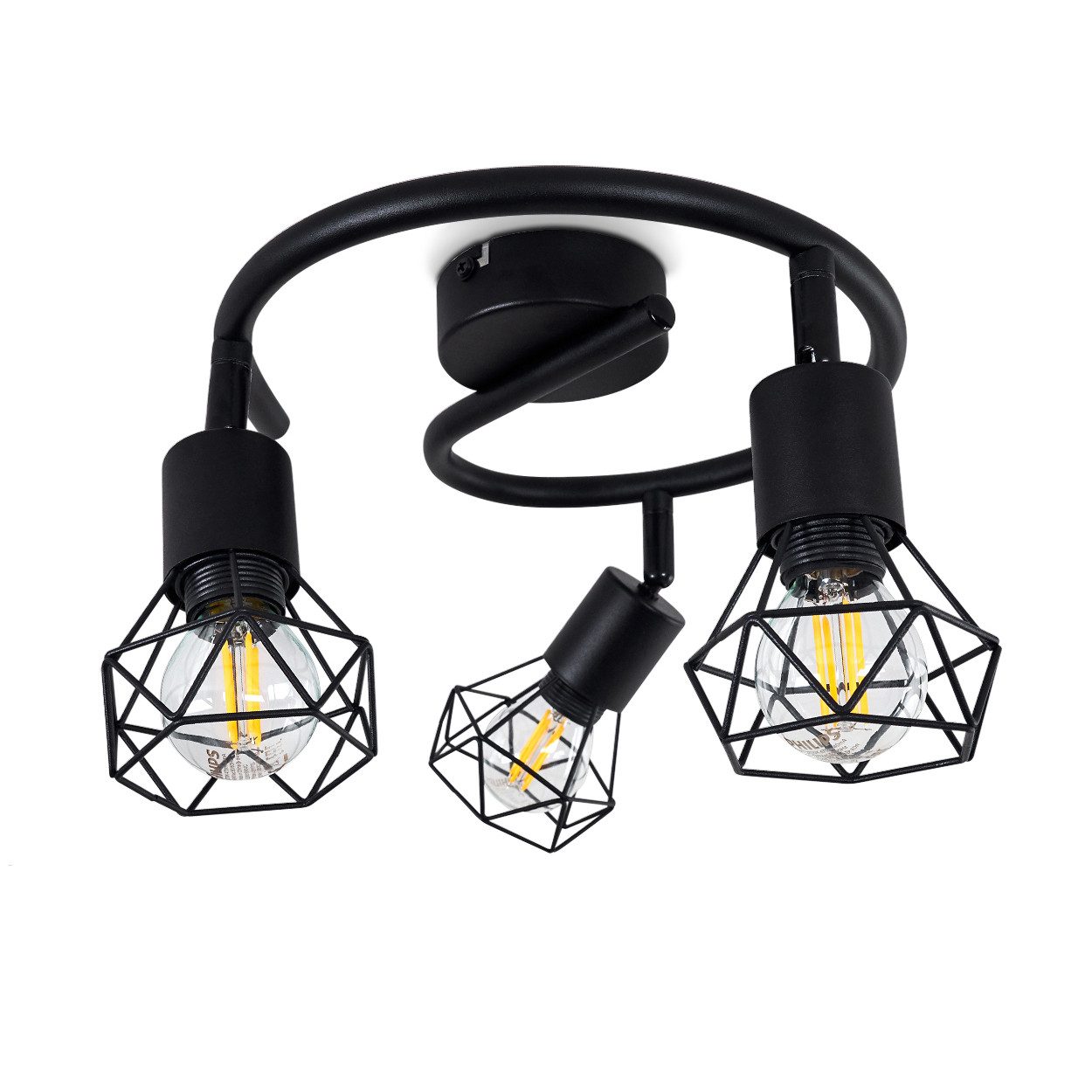 hofstein Deckenleuchte »Borio« verstellbare Deckenlampe aus Metall in Schwa günstig online kaufen