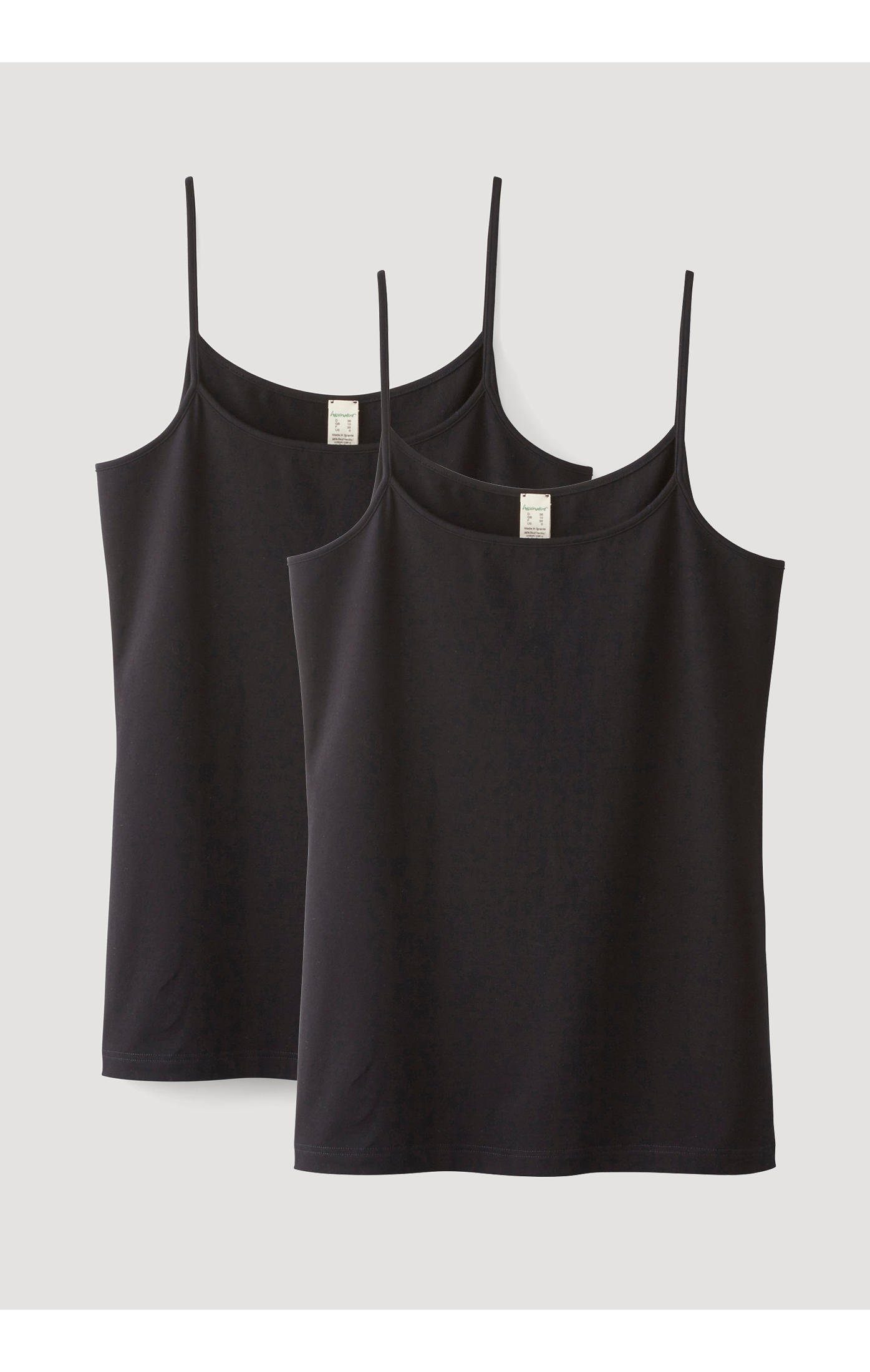 Hessnatur Unterhemd im aus schwarz Set 2er Bio-Baumwolle