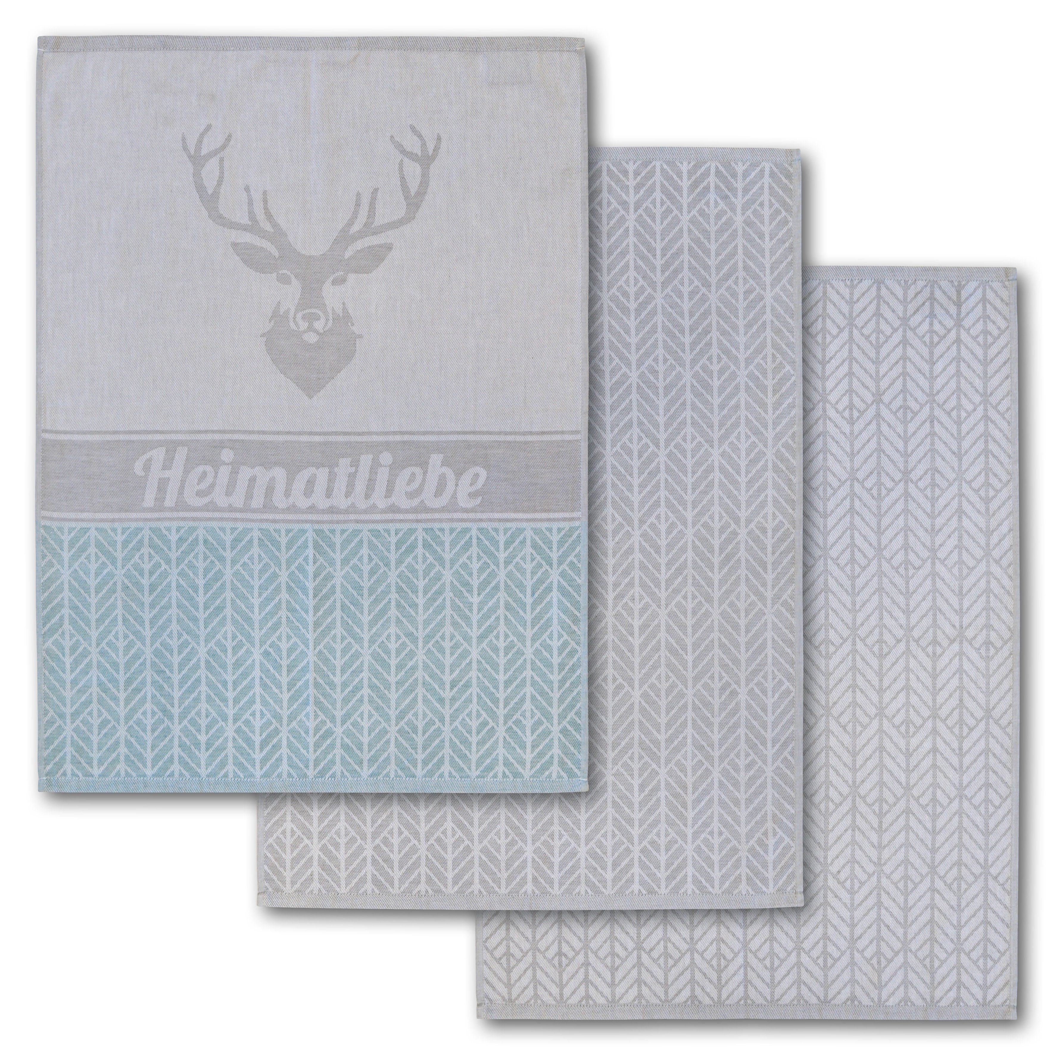 Dyckhoff Geschirrtuch Heimat, mit 3 verschiedenen Motiven, Heimatliebe, (Se günstig online kaufen