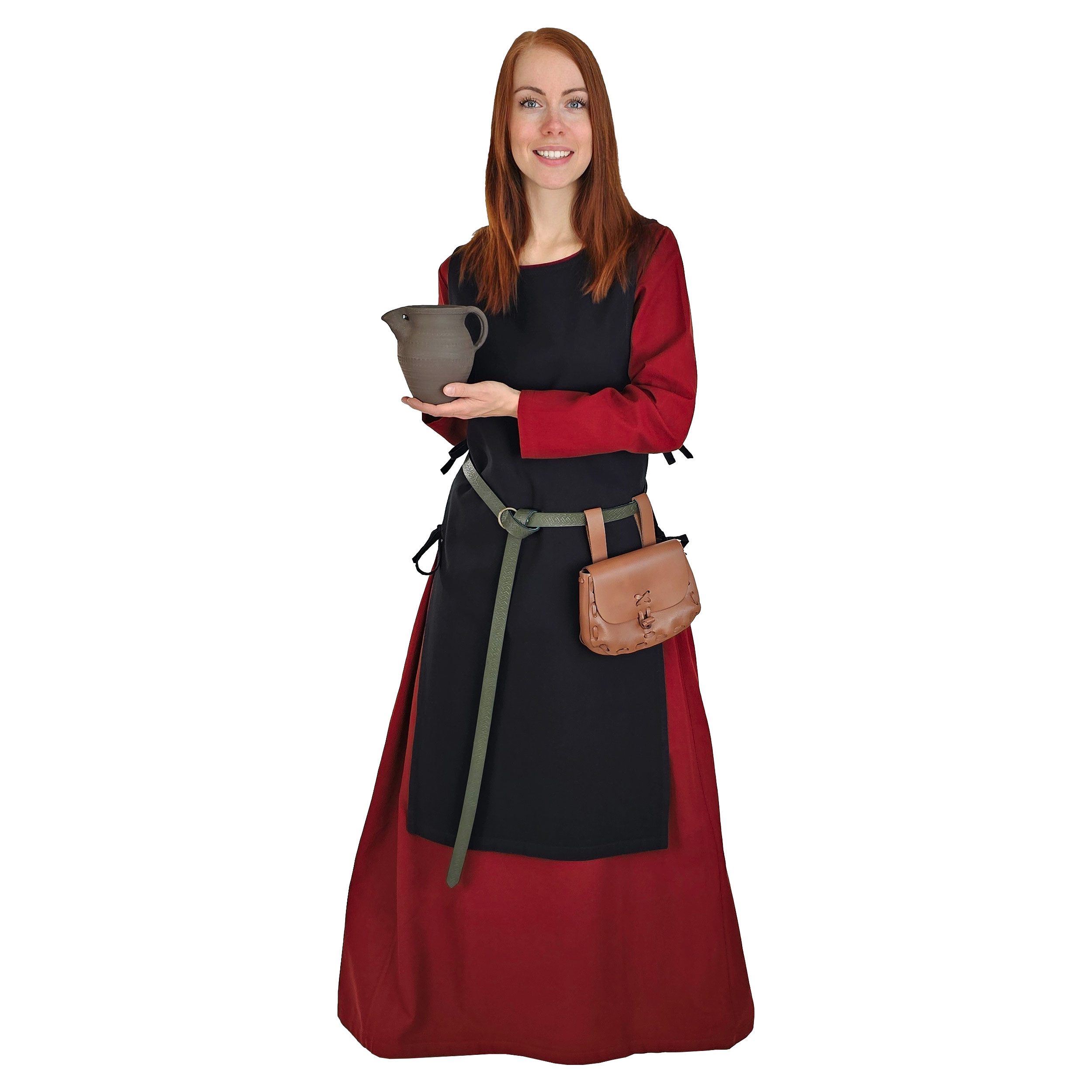 Vehi Mercatus Burgfräulein-Kostüm Klassisches Wikinger Überkleid schwarz "Lykke"