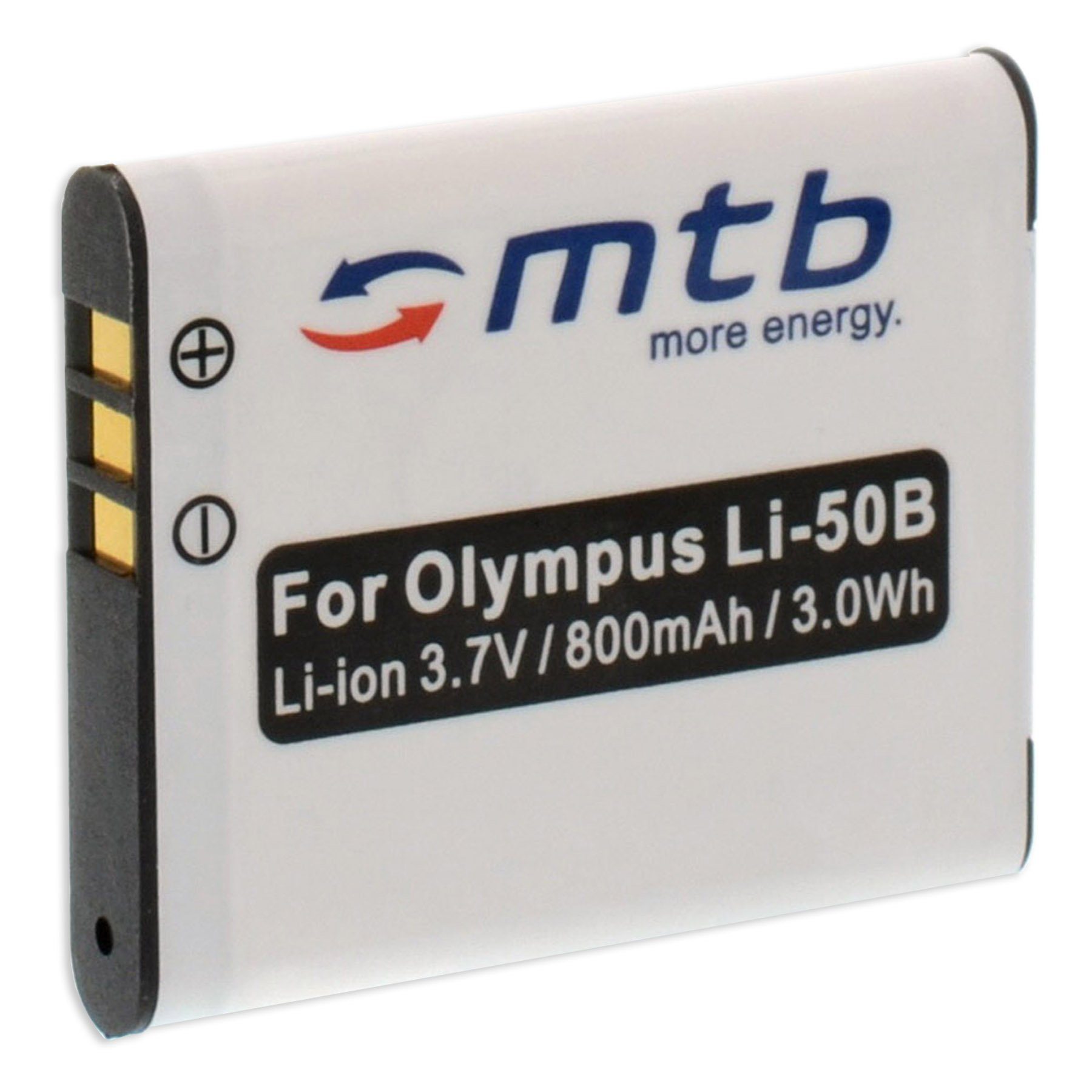 mtb more energy [BAT-081 - Li-Ion] Kamera-Akku kompatibel mit Akku-Typ Olympus Li-50b 800 mAh (3,7 V), passend für: Olympus D-750, D-755, D-760, D-780, DZ-100, DZ-105 // Olympus SH-21, SH-25MR // Olypmus SP-720UZ, SP-800UZ, SP-810UZ, SP-815UZ // Olympus SZ-10, SZ-11, SZ-14, SZ-15, SZ-16, SZ-20, SZ-30MR, SZ-31MR // Olympus VG… | Akkus und PowerBanks