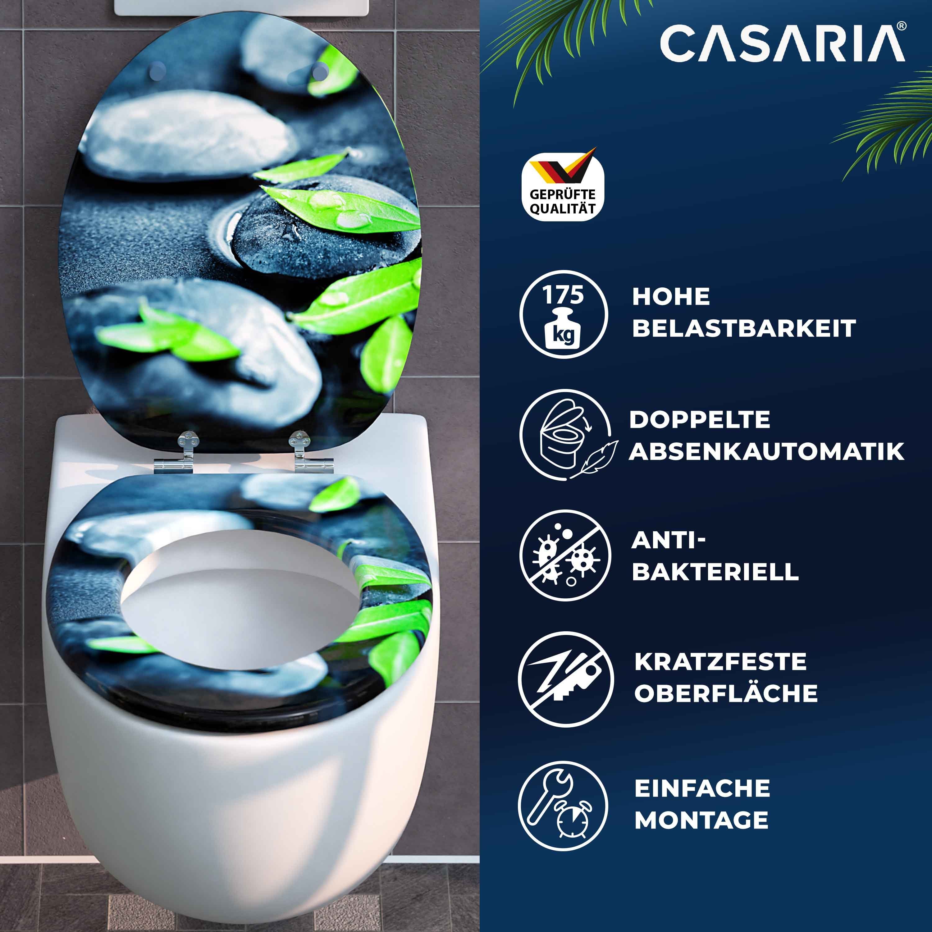 Casaria WC-Sitz, Doppelte Absenkautomatik MDF Holz hygienisch Toilettensitz günstig online kaufen