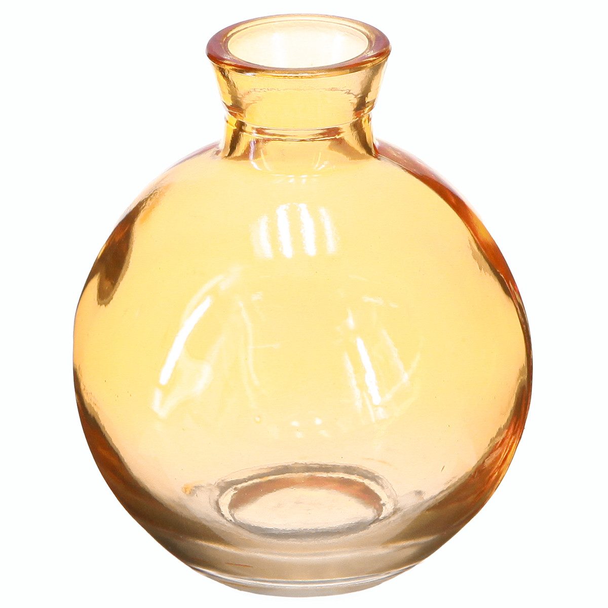 Florists Products Tischvase Mini Glasvasen Bauchig Orange Dekovasen Ø7,5cm H9cm 6er Set, 6 Stück