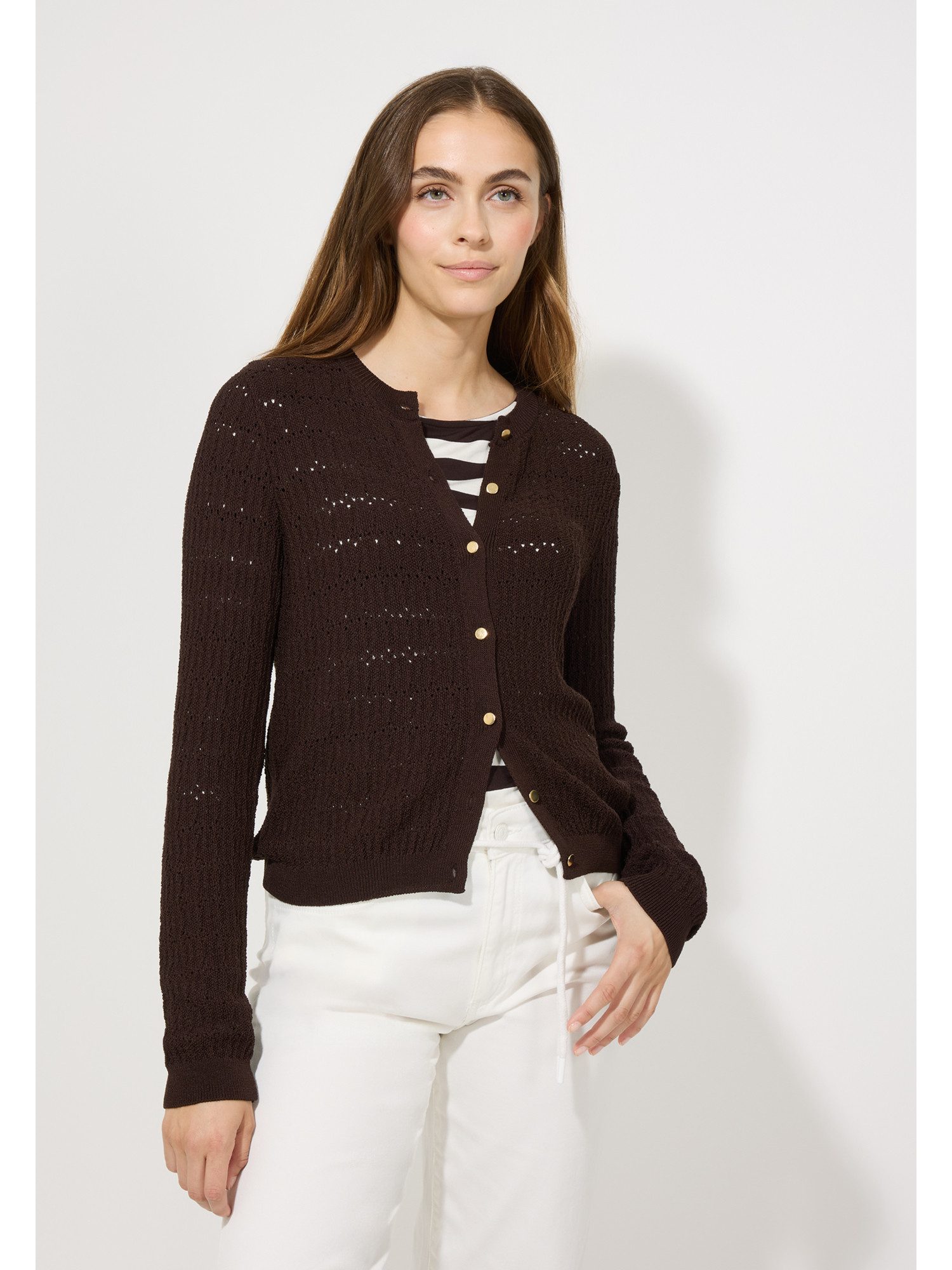 MORE&MORE Strickjacke Ajour-Cardigan günstig online kaufen