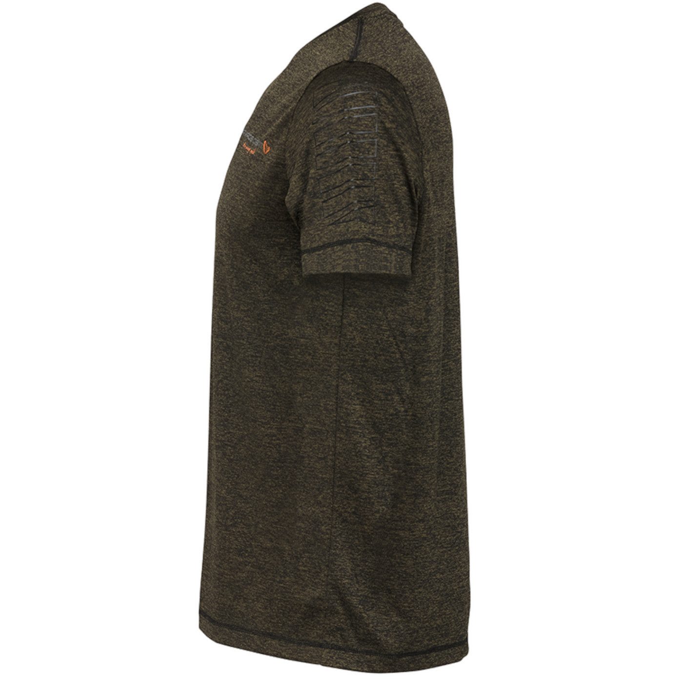 Savage Gear T-Shirt Savage Gear Fighter Stretch T-Shirt Burnt Olive Melange - Angelshirt