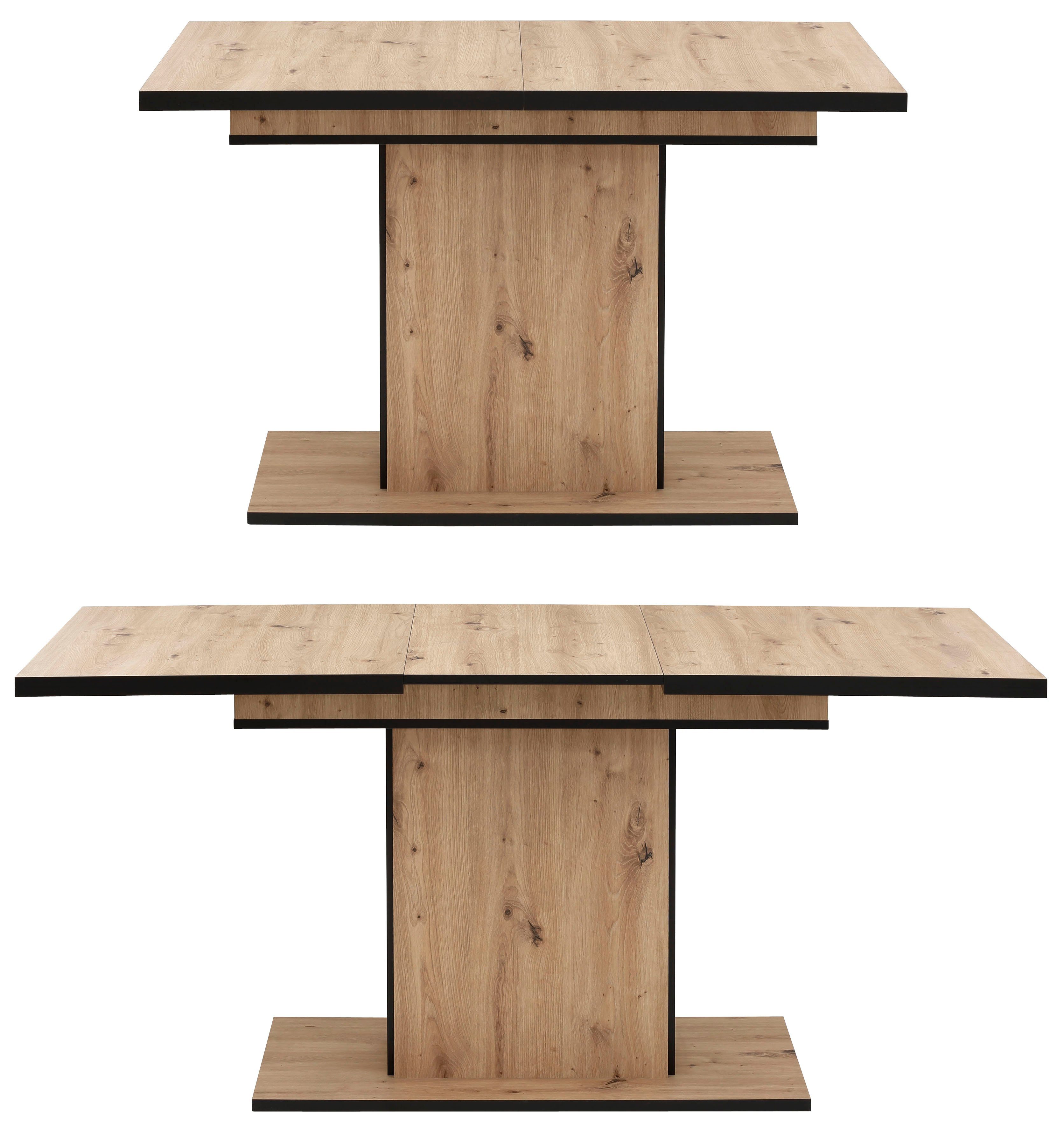 Stühle), ausziehbar | Schlamm 140 / 1 Artisan Eiche KG Ariana, 7-tlg., Essgruppe Eiche/Bezug 120 -160 6 cm, Schlamm HELA Belastbarkeit Tisch Artisan | (Set, waterfree