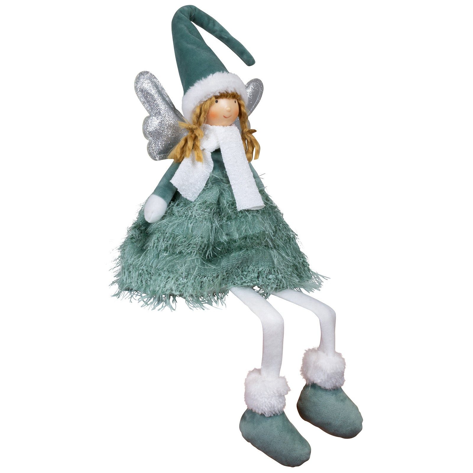 Christmas Paradise Weihnachtsfigur Engel mit LED 26 cm (57 cm) (Christkind, 1 St., Kantenhocker), Weihnachtsdeko, türkis, leuchtet