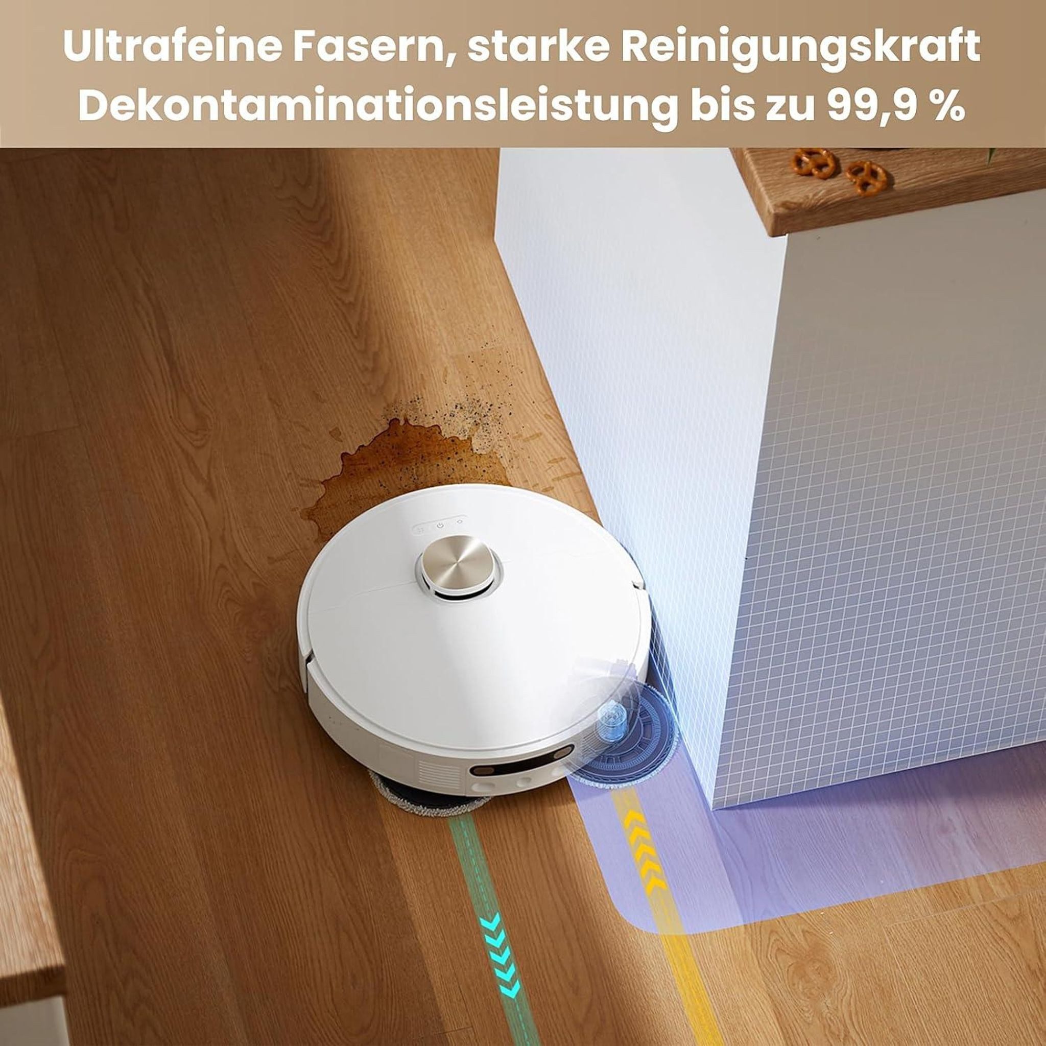FELIXLEO Gardinenbefestigungen Ersatzteile 4 Wischpads 2 Platten für Dreame L20 Ultra X40 Ultra X30 L10s Gen 2, (4-St) – Bild 5 von 5
