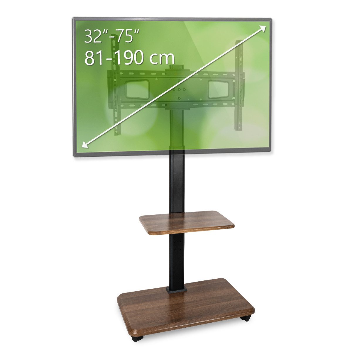 my wall TV-Ständer HP130L, (bis 75 Zoll, Packung, 1-teilig, Walnussholzoptik, Hoch- und Querformat, bis 75 Zoll)