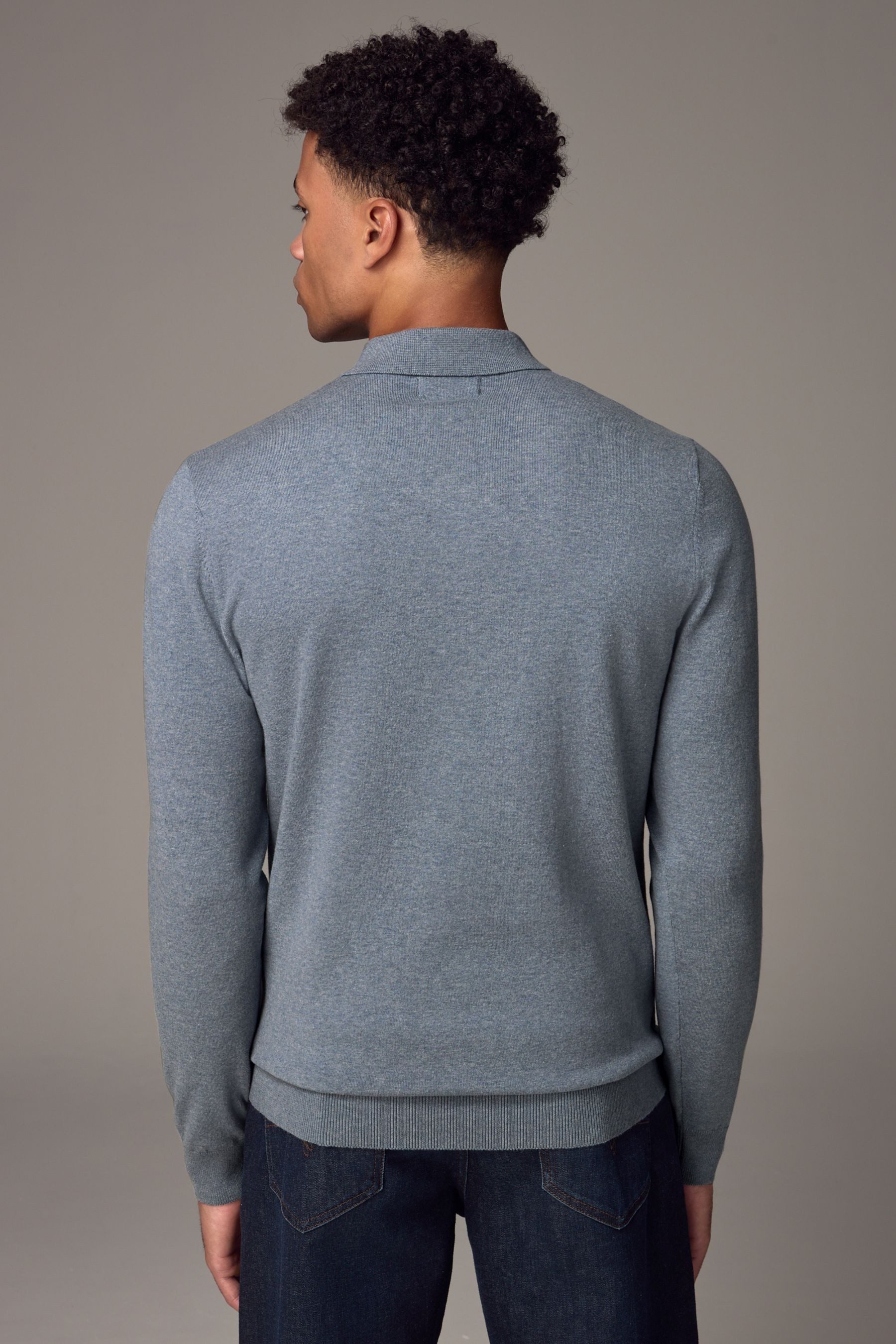 Next Langarm-Poloshirt Langärmeliges Slim Fit Poloshirt günstig online kaufen