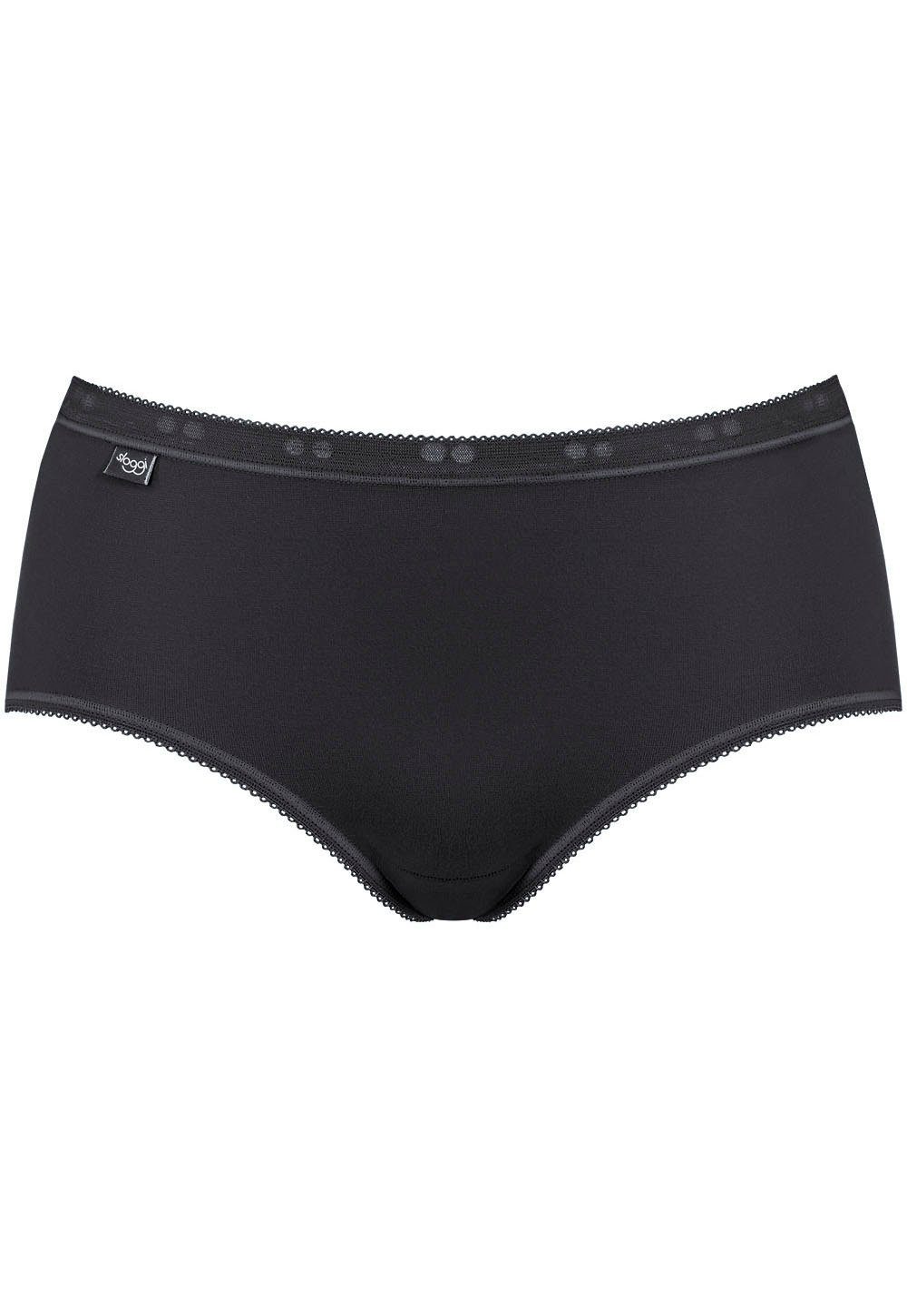 sloggi Midislip Basic+ (4er Pack) perfekter Sitz, feminin, Baumwollmischung, Single Jersey, weich