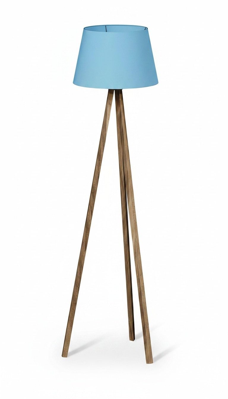 JVmoebel Stehlampe Moderne blaue Holz-Stehlampe mit elegantem Design, Ohne Leuchtmittel, Kaltweiß, Warmweiß, Tageslichtweiß, Made in Europe