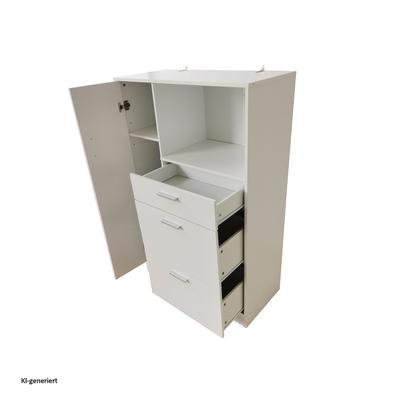 HTI-Line Küchenbuffet Küchenschrank Kombi L Blanca (Stück, 1-St., 1 Küchenschrank Kombi L Blanca) Küchenbuffet Mehrzweckschrank Mikrowellenschrank