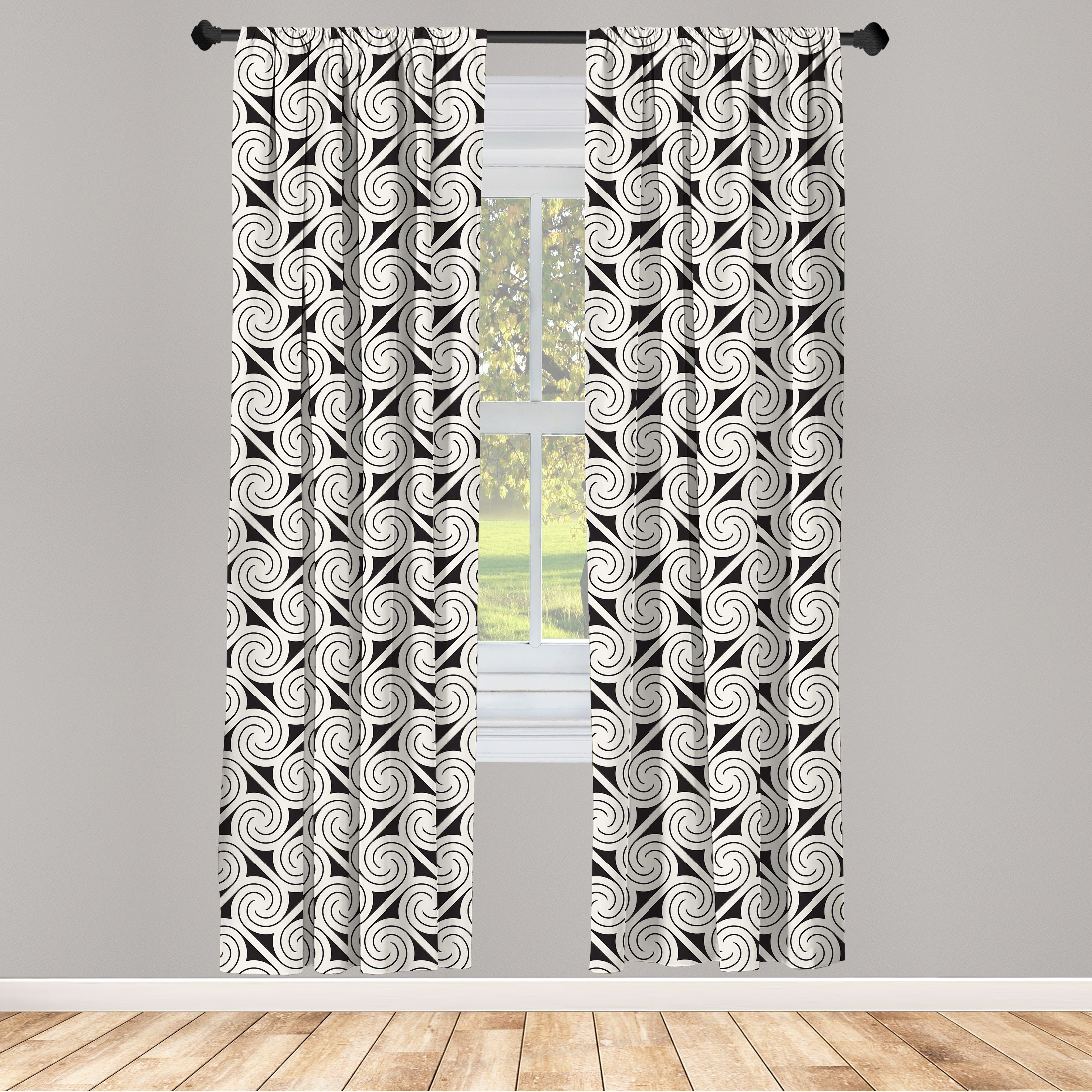 Dekor, Muster Modern Schlafzimmer Abakuhaus, Microfaser, für Vorhang Effects Wohnzimmer Gardine Folk Retro