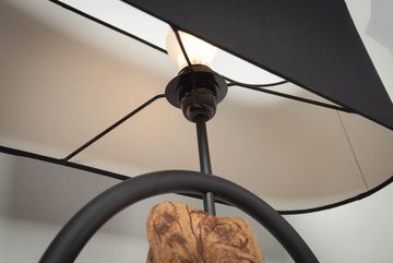 riess-ambiente Tischleuchte ELEMENTS 58cm schwarz / natur, ohne Leuchtmittel, Schlafzimmer · Massivholz · mit Lampenschirm · Wohnzimmer · Retro