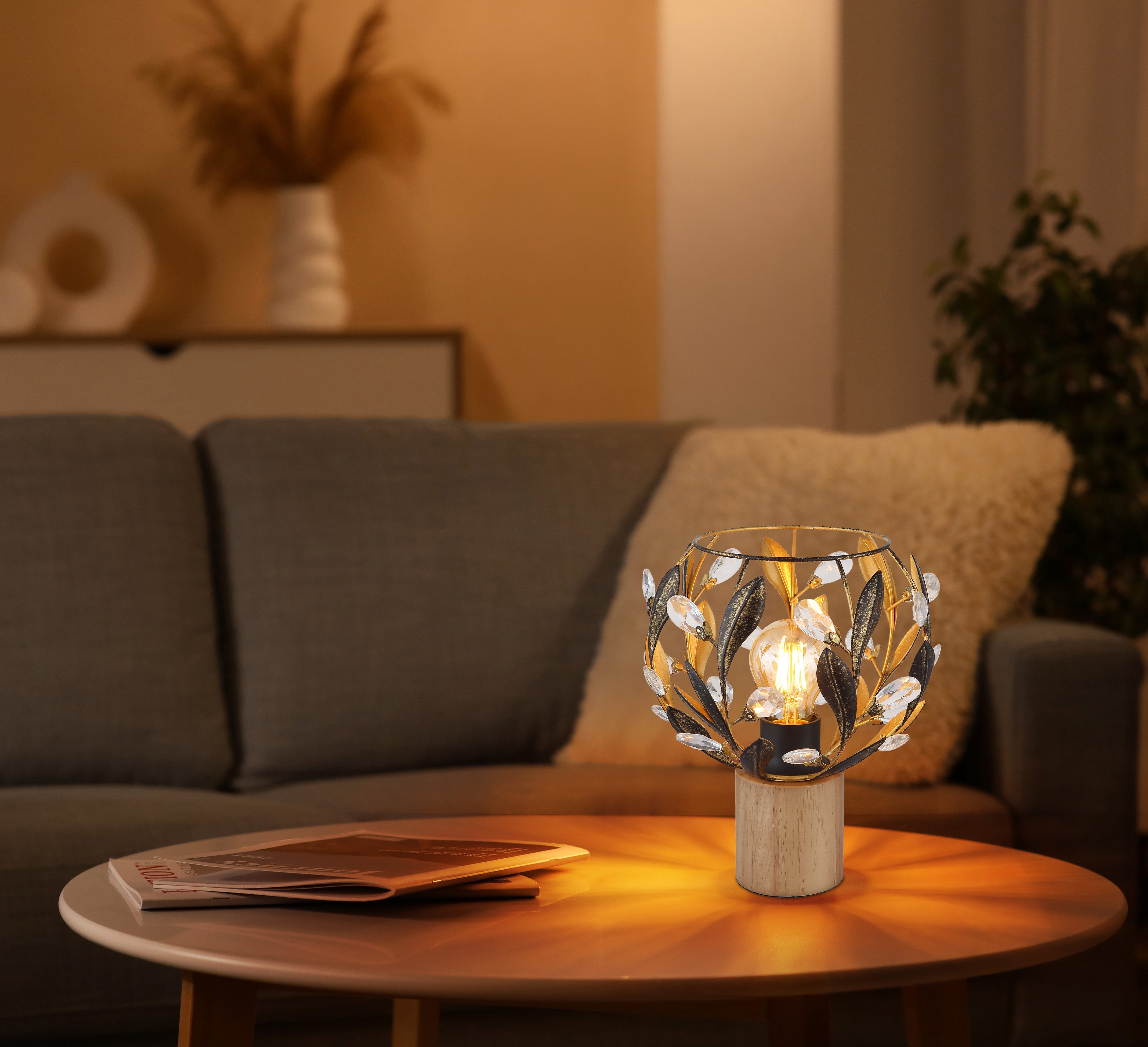 GLOBO LIGHTING Tischleuchte MIKA, ohne Leuchtmittel, Tischlampe Nachttischlampe Deko-Tischleuchte Schlafzimmer