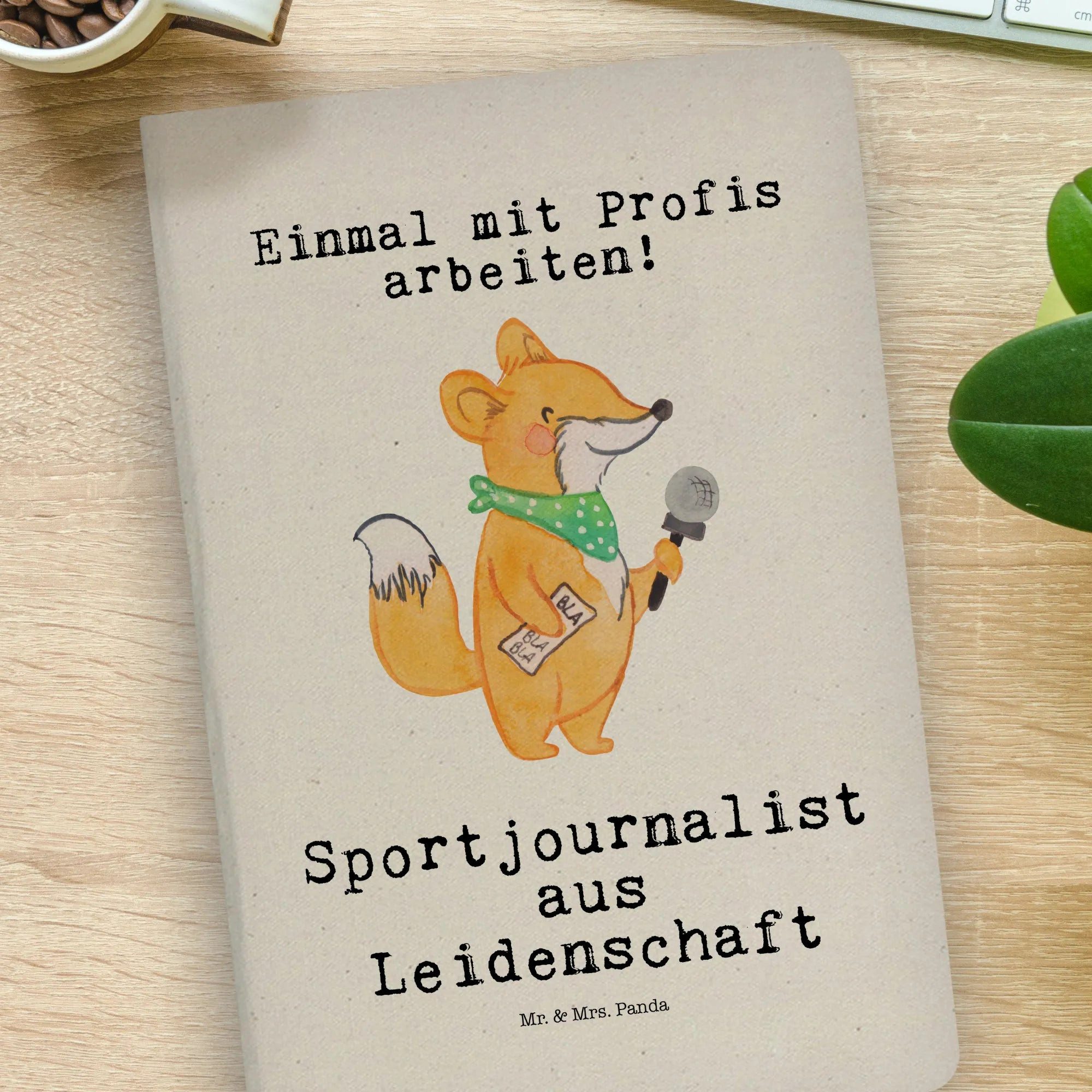 Thumbnail - Mr. & Mrs. Panda Notizbuch Sportjournalist Leidenschaft - Transparent - Geschenk, Schreibbuch DI Mr. & Mrs. Panda, Langl...
