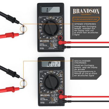 Brandson Multimeter, Digital Multimeter mit 1,9“ Display und Diodentests Voltmeter / Amperemeter / Ohmmeter