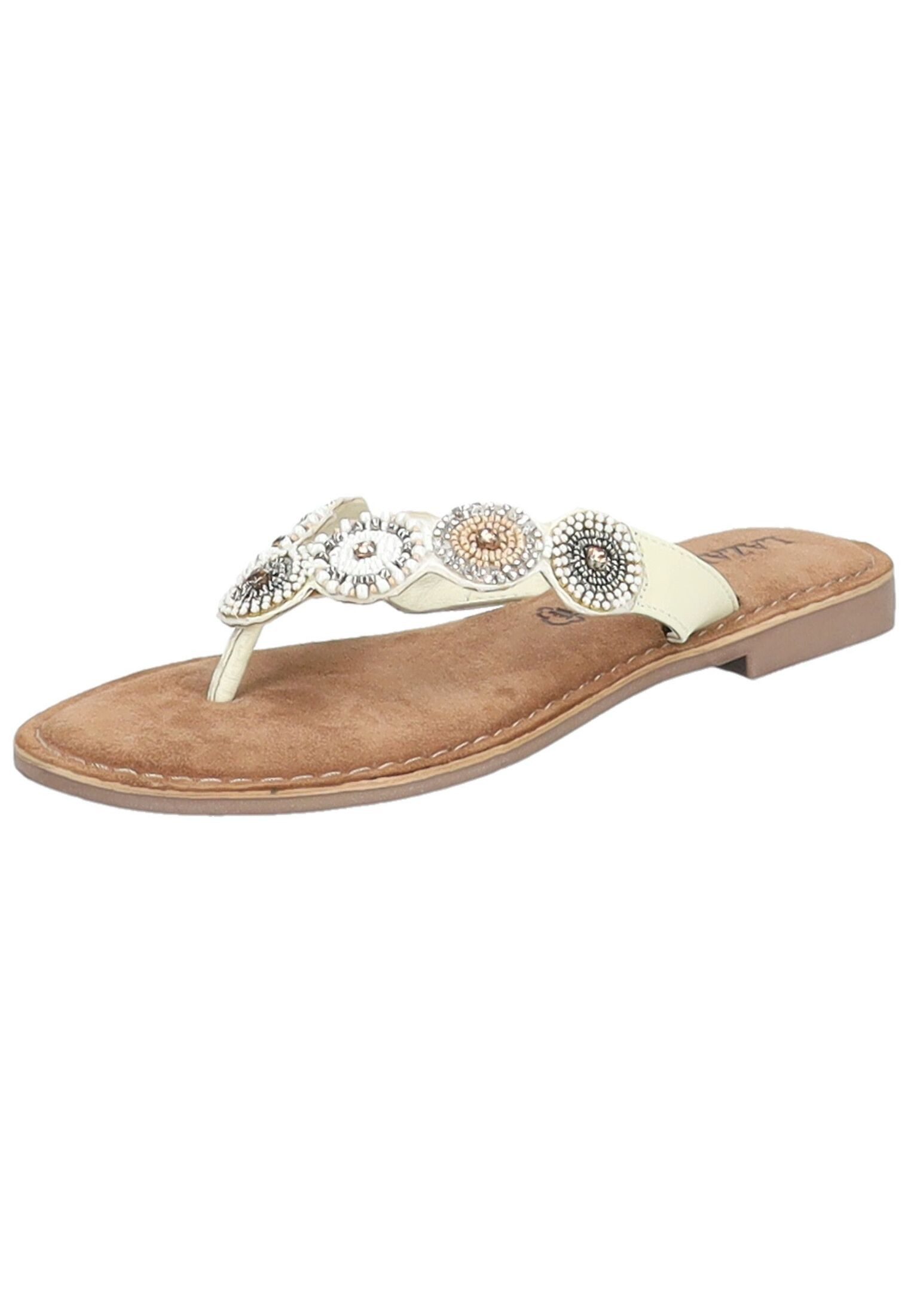 Lazamani Lazamani Sandalen Leder/Textil Zehentrenner günstig online kaufen