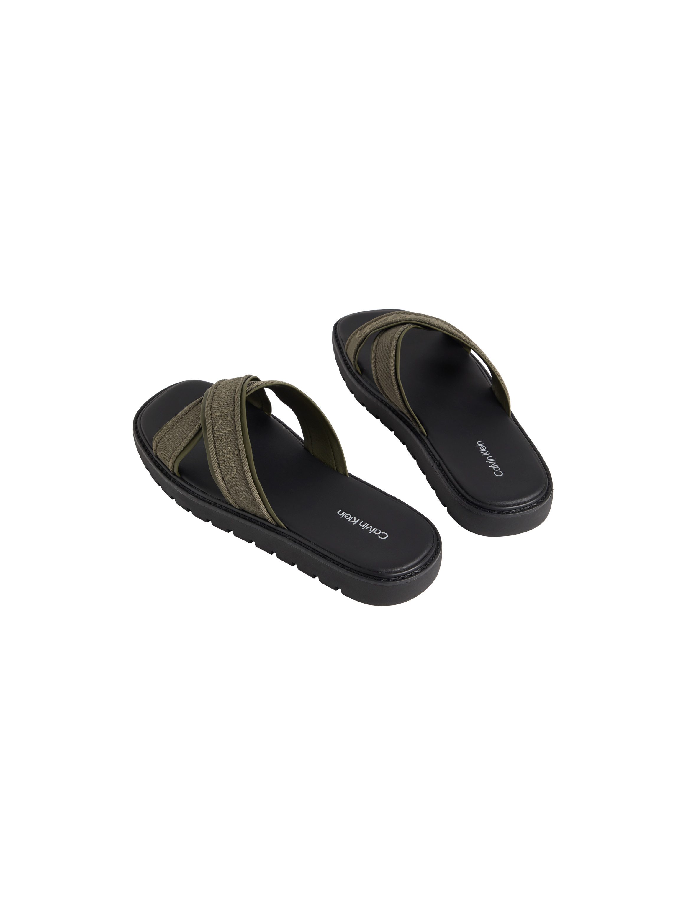 Calvin Klein SQ MOLDED SANDAL XCROSS WB Pantolette Strandschuh, Sommerschuh, Badepantolette, Flat mit Logoschriftzug