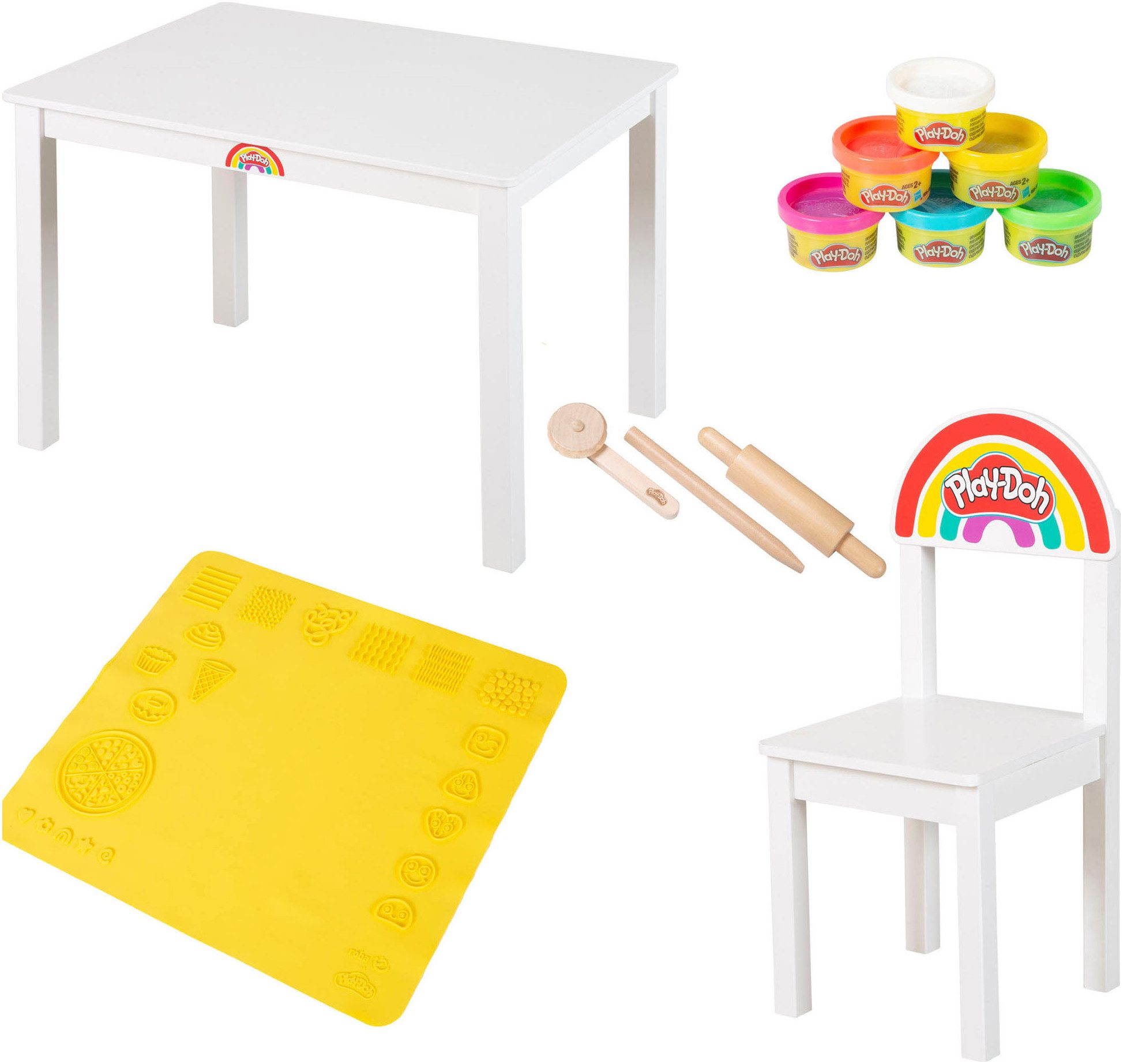 roba® Kindersitzgruppe Play-Doh, (Set), inkl. 3D Kreativmatte, Knete und Zubehör