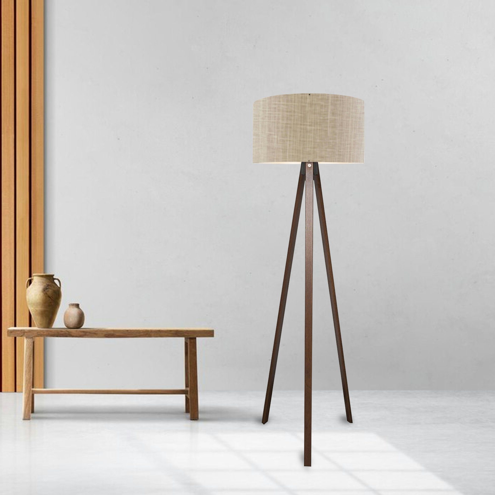 lux.pro Stehlampe, ohne Leuchtmittel, »Newport« Stehleuchte 1 x E27 Hellbra günstig online kaufen