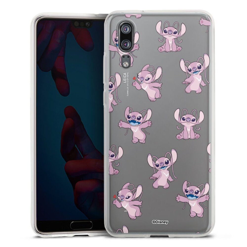 DeinDesign Handyhülle Lilo & Stitch Engel Disney Angel Faces Pattern Transparent, Huawei P20 Silikon Hülle Bumper Case Handy Schutzhülle