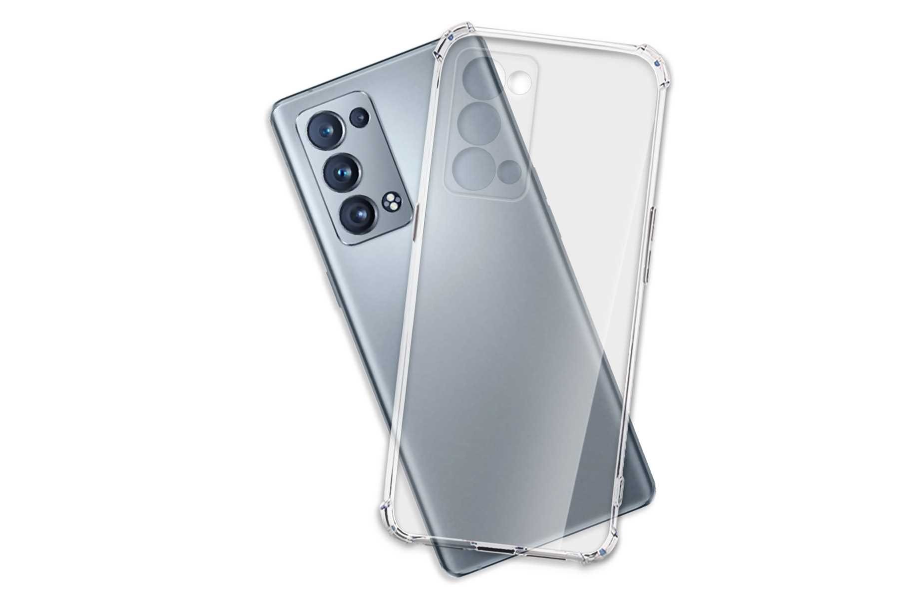 mtb more energy Smartphone-Hülle Clear Armor Case für Oppo Reno6 Pro Plus 5G (PENM00), Transparente TPU Schutzhülle Case Backcover mit Anti-Shock Verstärkung