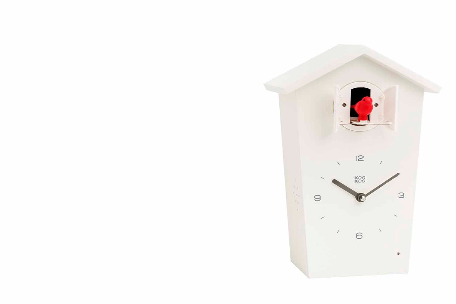 KOOKOO Pendelwanduhr Weiß BirdHouse