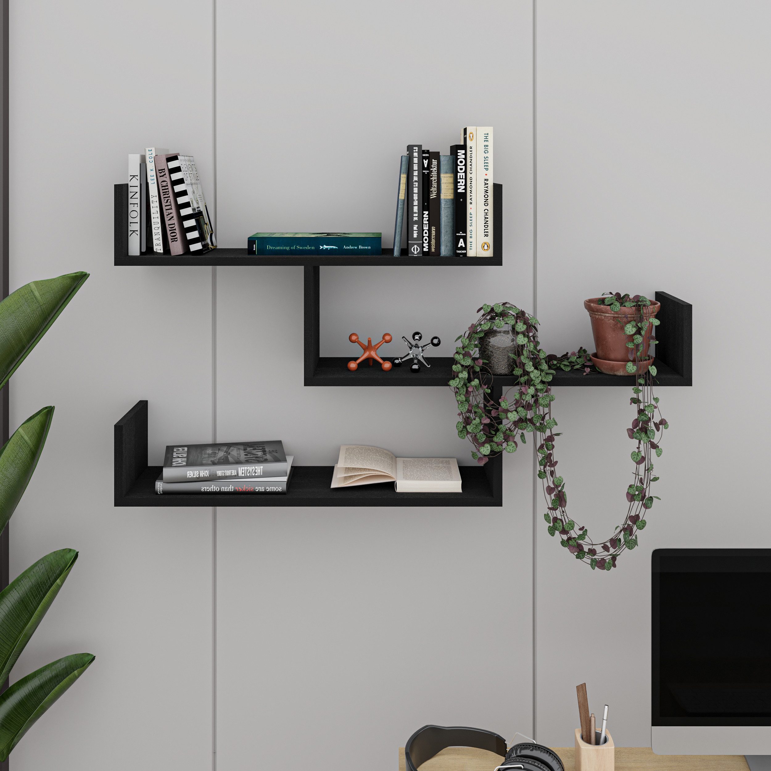 Decortie Bücherregal Tibet, Wandregal Modernes Bücherregal, günstig online kaufen