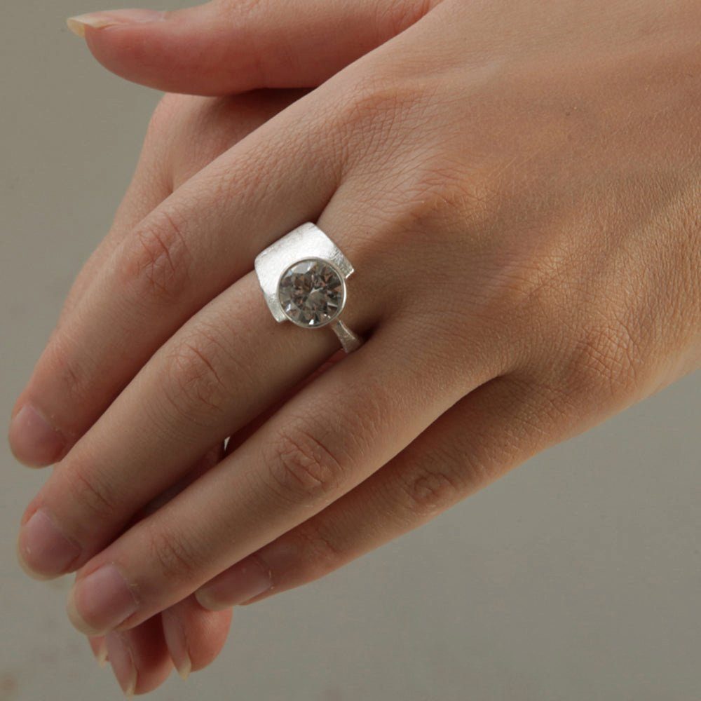 SKIELKA DESIGNSCHMUCK Silberring Silber hochwertige Ring Silber 925), aus "BreitSchmal" Goldschmiedearbeit Deutschland (Sterling