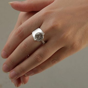 SKIELKA DESIGNSCHMUCK Silberring Silber Ring "BreitSchmal" (Sterling Silber 925), hochwertige Goldschmiedearbeit aus Deutschland