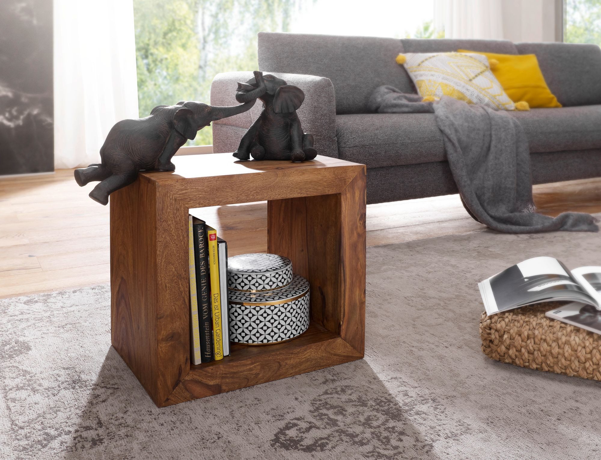 tinkaro Standregal FABIUS Massivholz, Walnuss finish Regal Braun, 1-tlg.