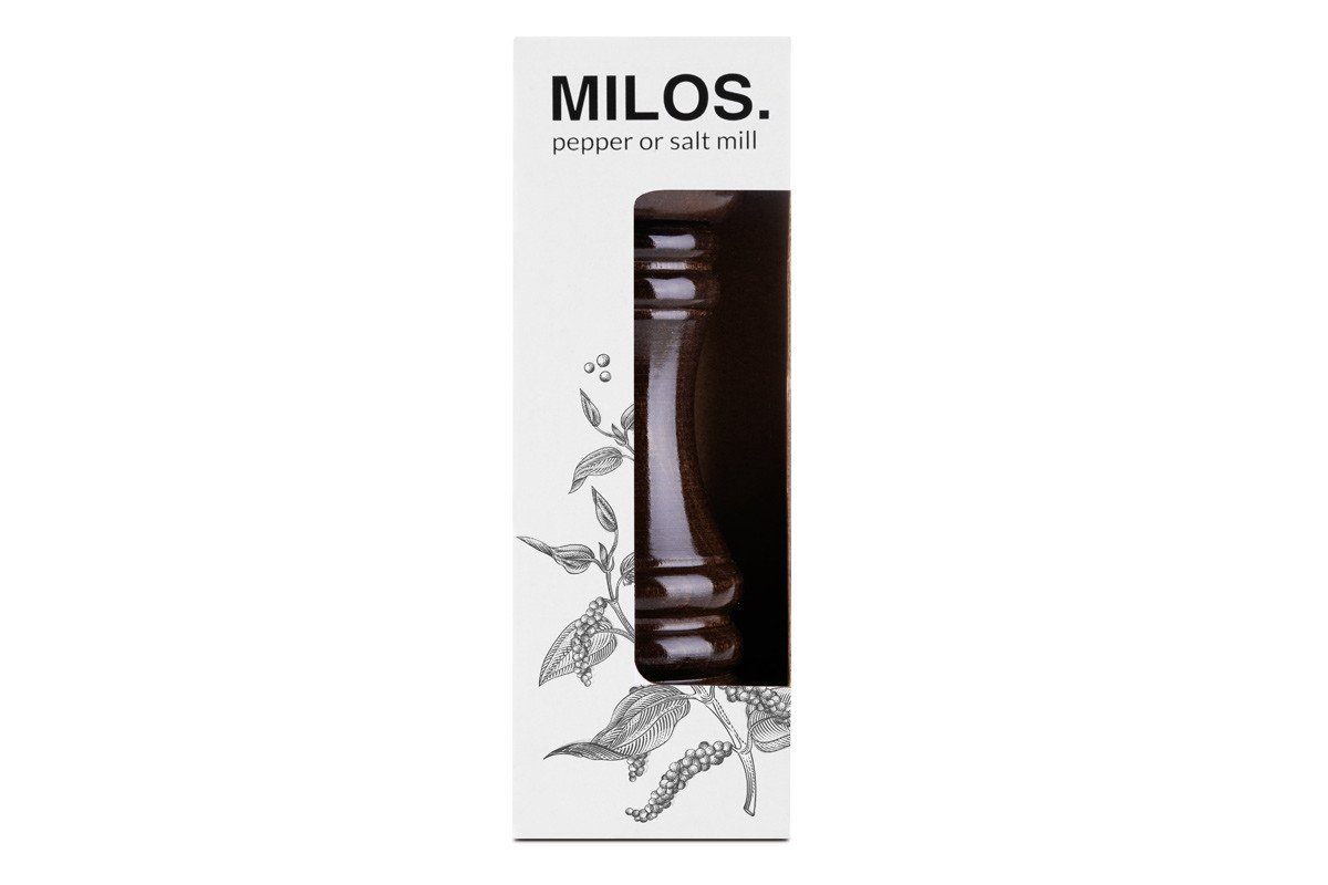 KONSIMO® Salz-/Pfeffermühle MILOS Gewürzmühlen Salzmühlen Pfeffermühlen 12 cm manuell, (2 Stück), Buchenholz, Mechanismus aus rostfreiem Stahl