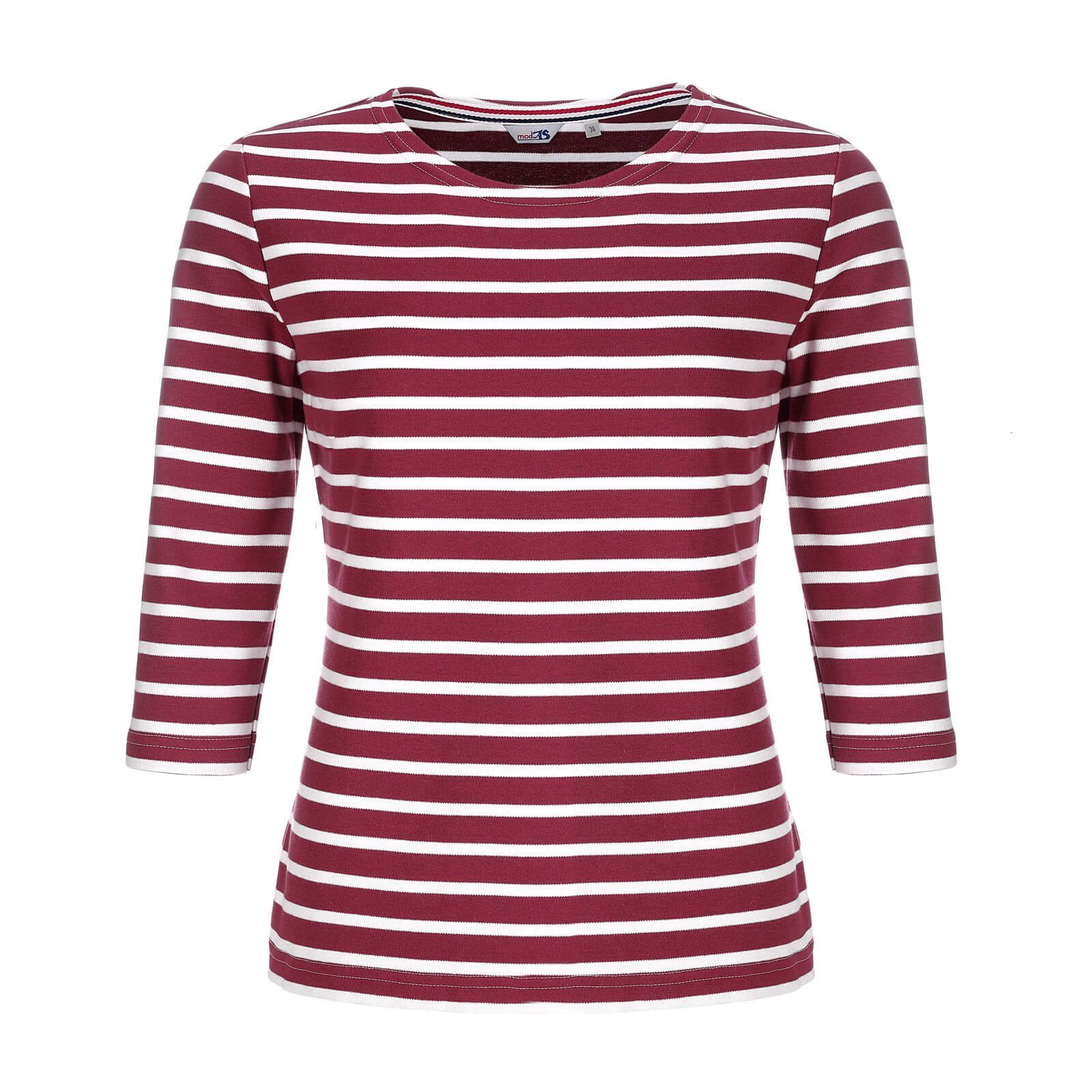 modAS 3/4-Arm-Shirt Bretonisches Damenshirt Rundhalsshirt mit Streifen aus günstig online kaufen