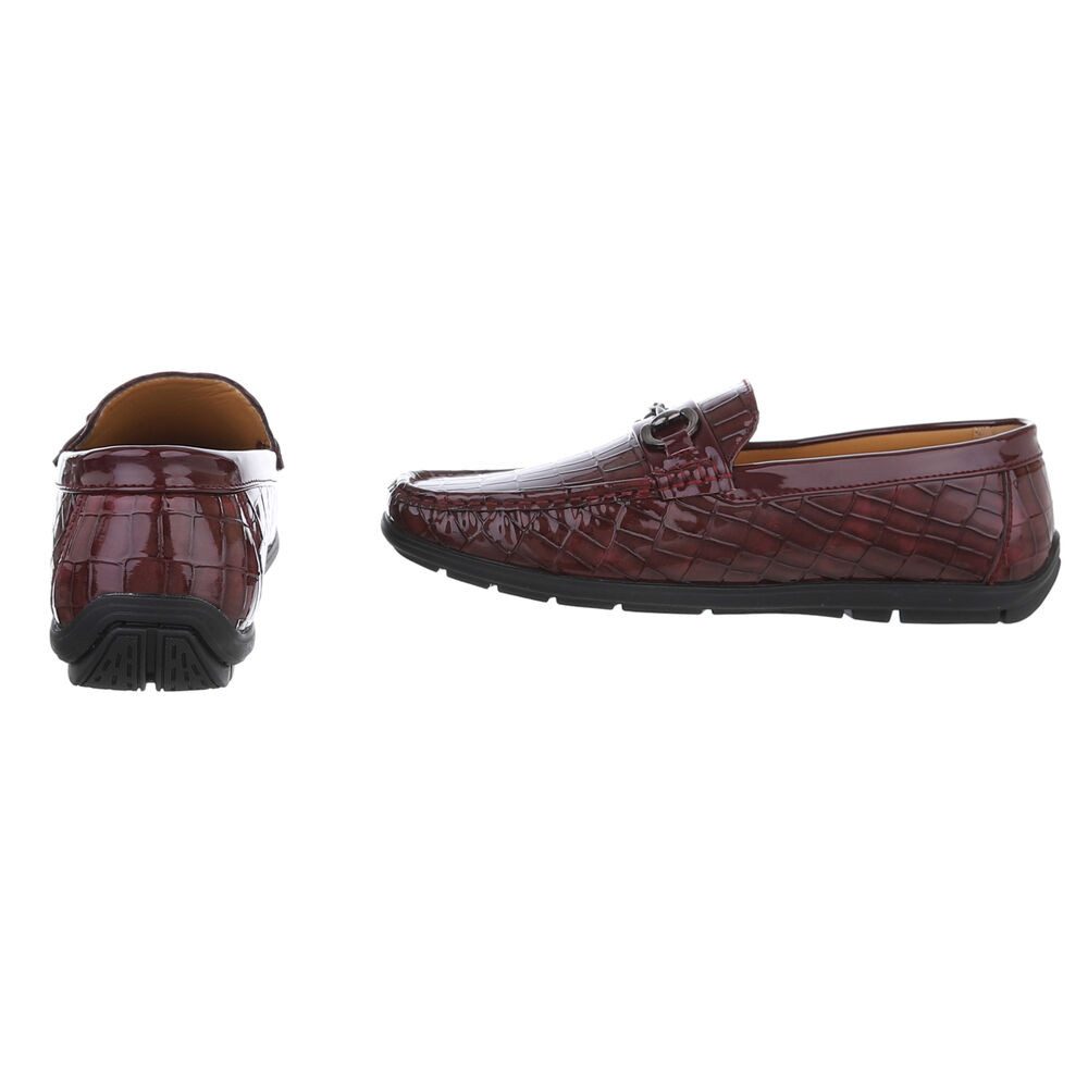 Coolwalk Eleganter Mokassin mit Kroko-Prägung für Herren Slipper (90112439) Flach Slipper in Weinrot – Bild 5 von 5