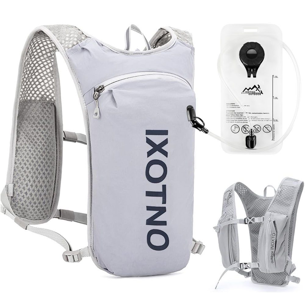 RWEUOQ Funktionsweste Lauf-Trinkrucksack, leichter Isolierrucksack, wärmeisolierend (2-tlg., Geeignet für Wandern, Trailrunning und Radfahren) Trinkrucksack mit 1,5-Liter-Trinkblase, für Männer und Frauen geeignet